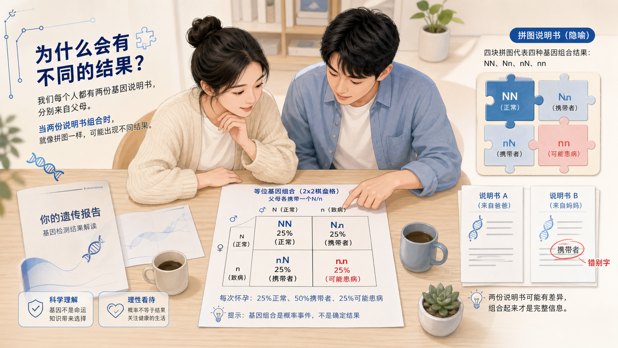 夫妻都没病却可能生重病儿？棋盘格算清25%风险