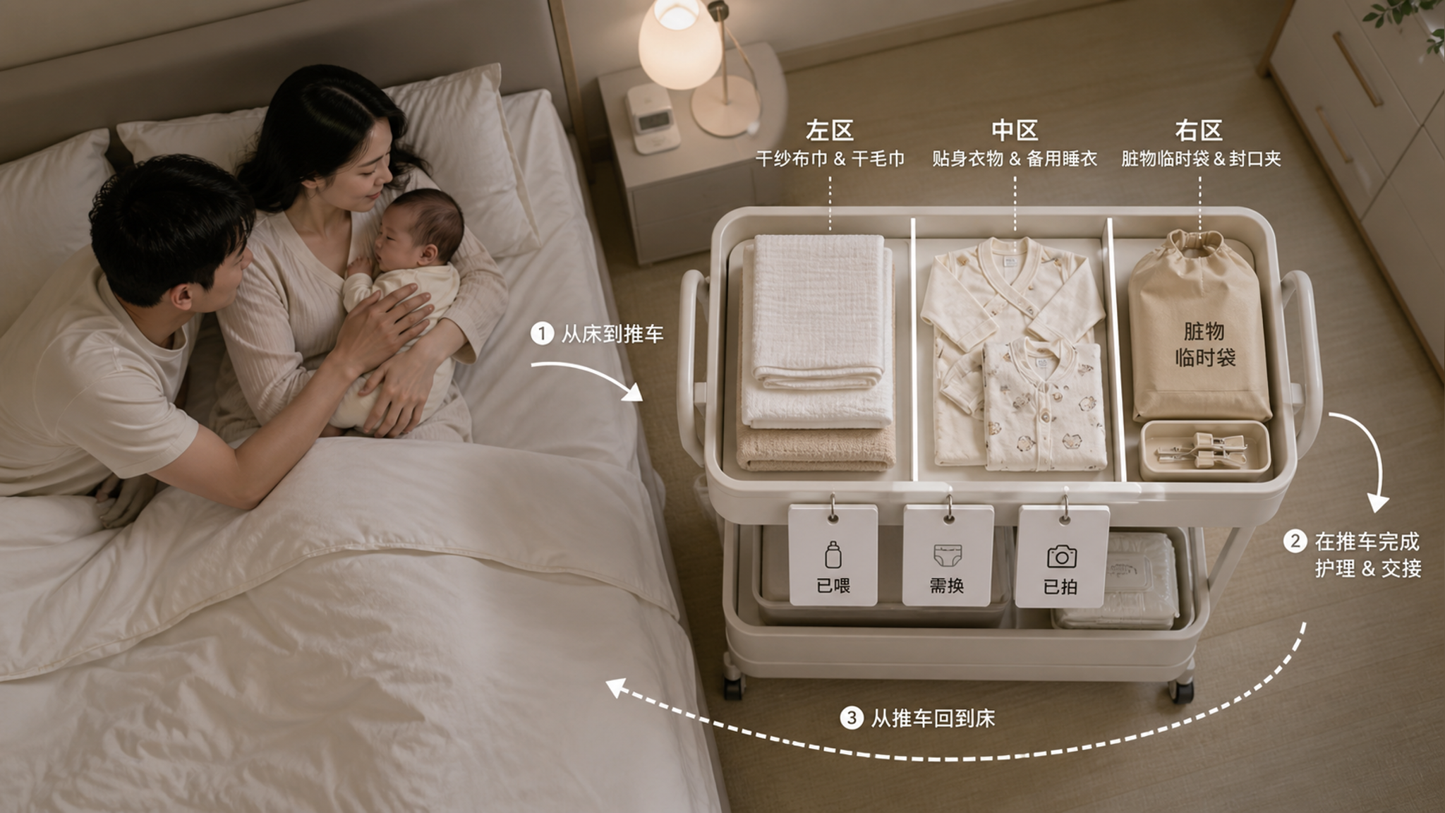育婴期别再靠喊人：床侧交接台让夜里少吵一半