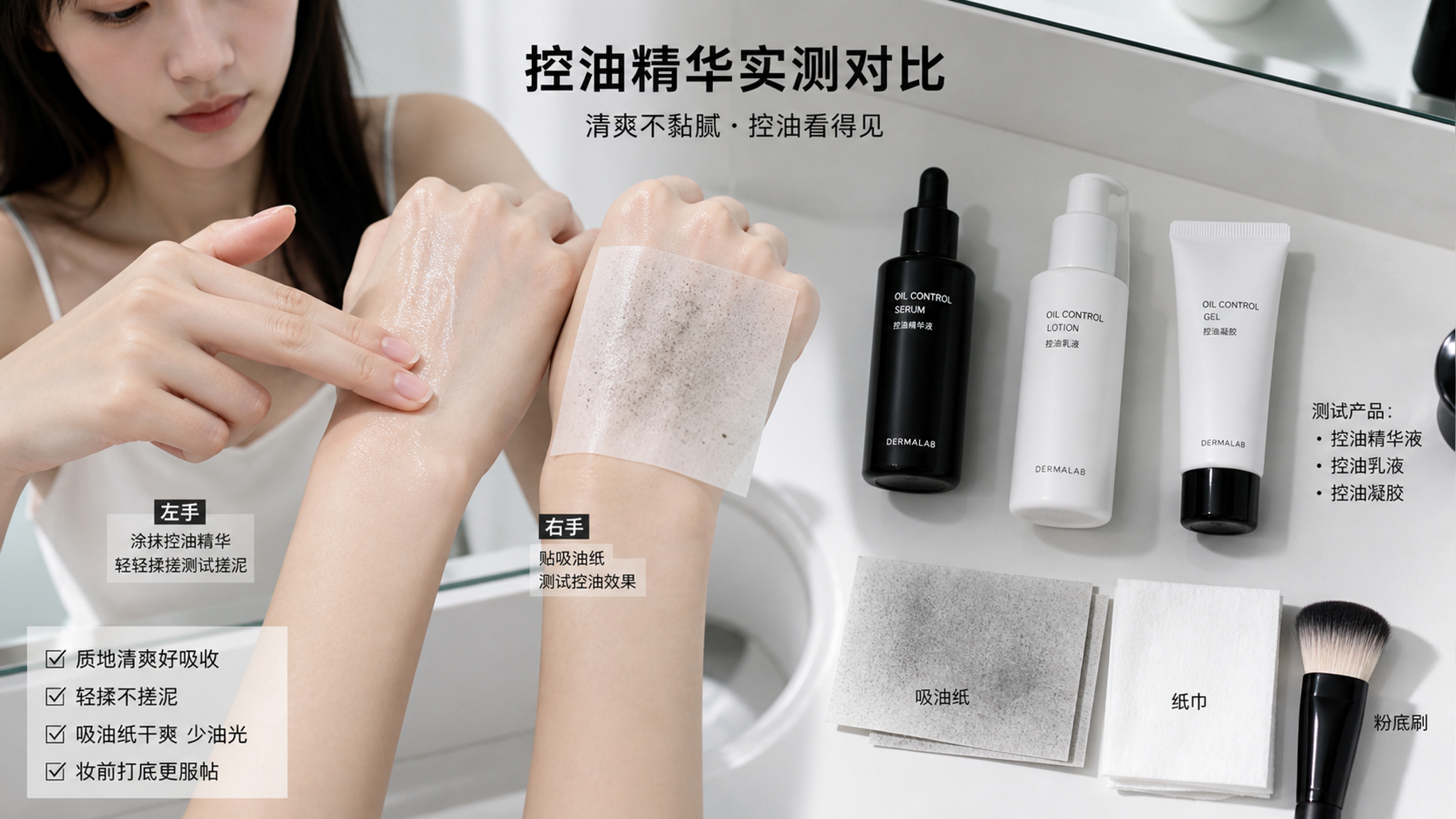 油皮敏感夏天别硬控：控油精华看这3点才不翻车