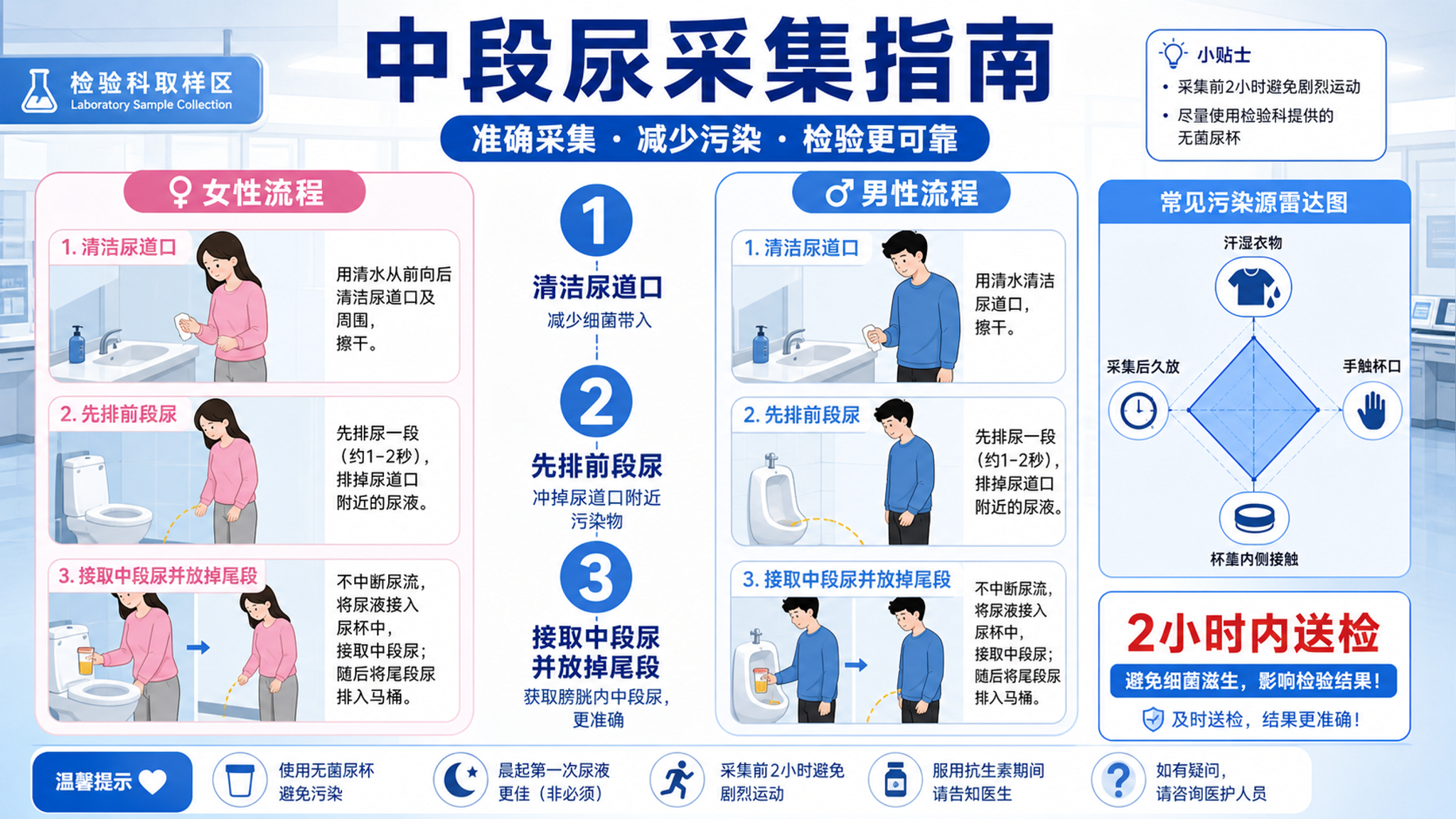 尿常规总提示白细胞细菌？多半输在中段尿采集