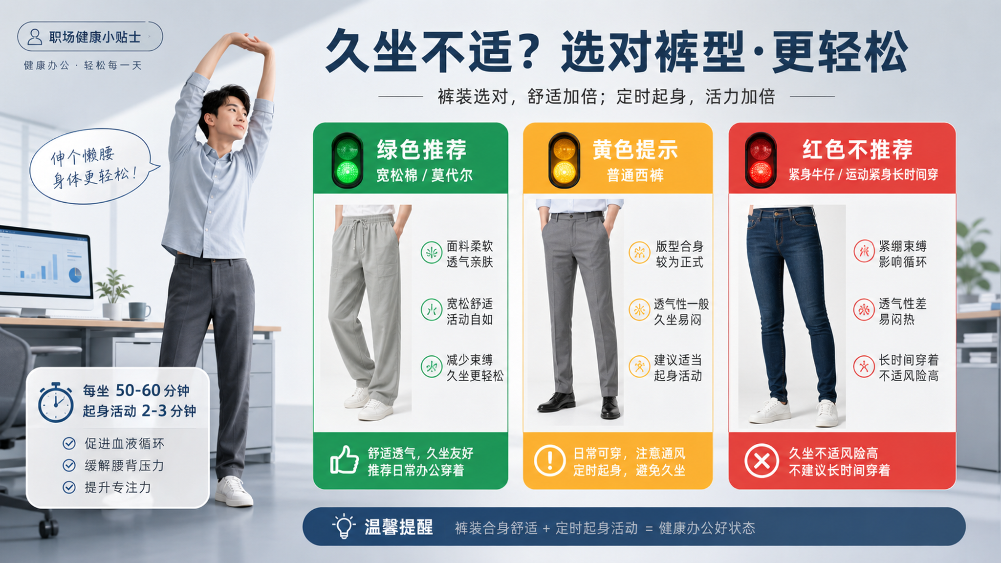 备孕男士夏天别硬扛：裤型材质久坐3步可控