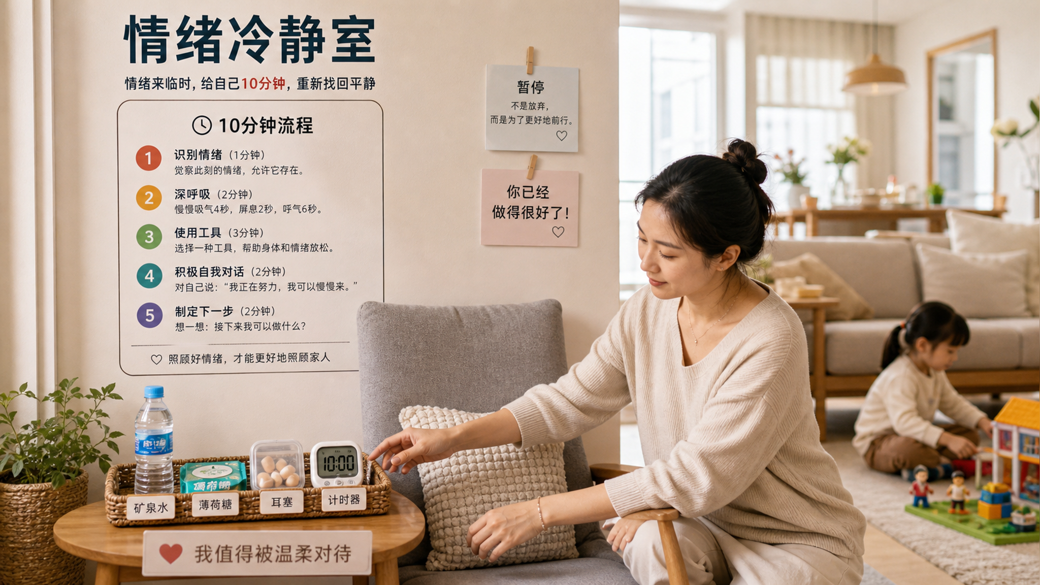 崩溃前先退一步：家庭冷静室10分钟口令SOP