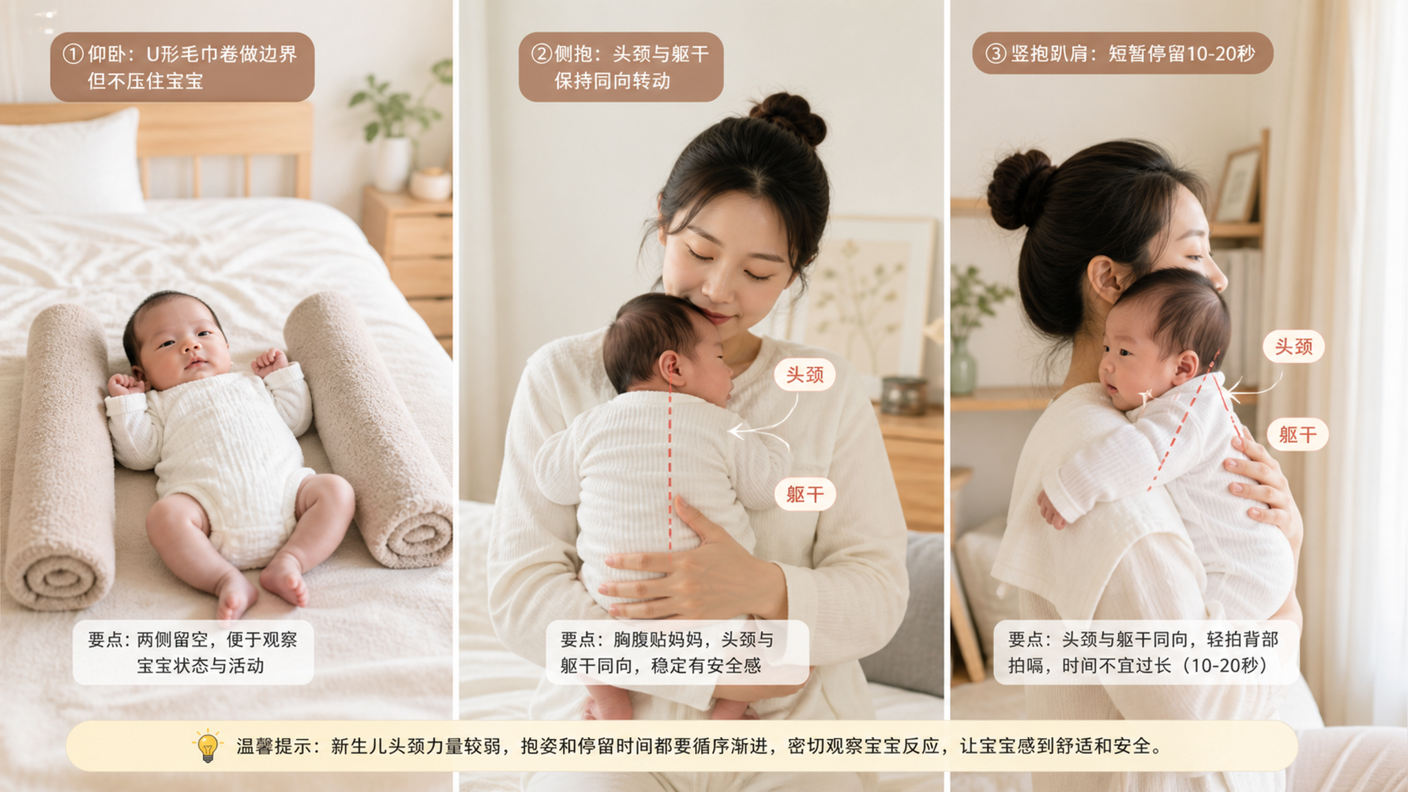 0-2个月总偏头别硬掰 3个姿势练回中线