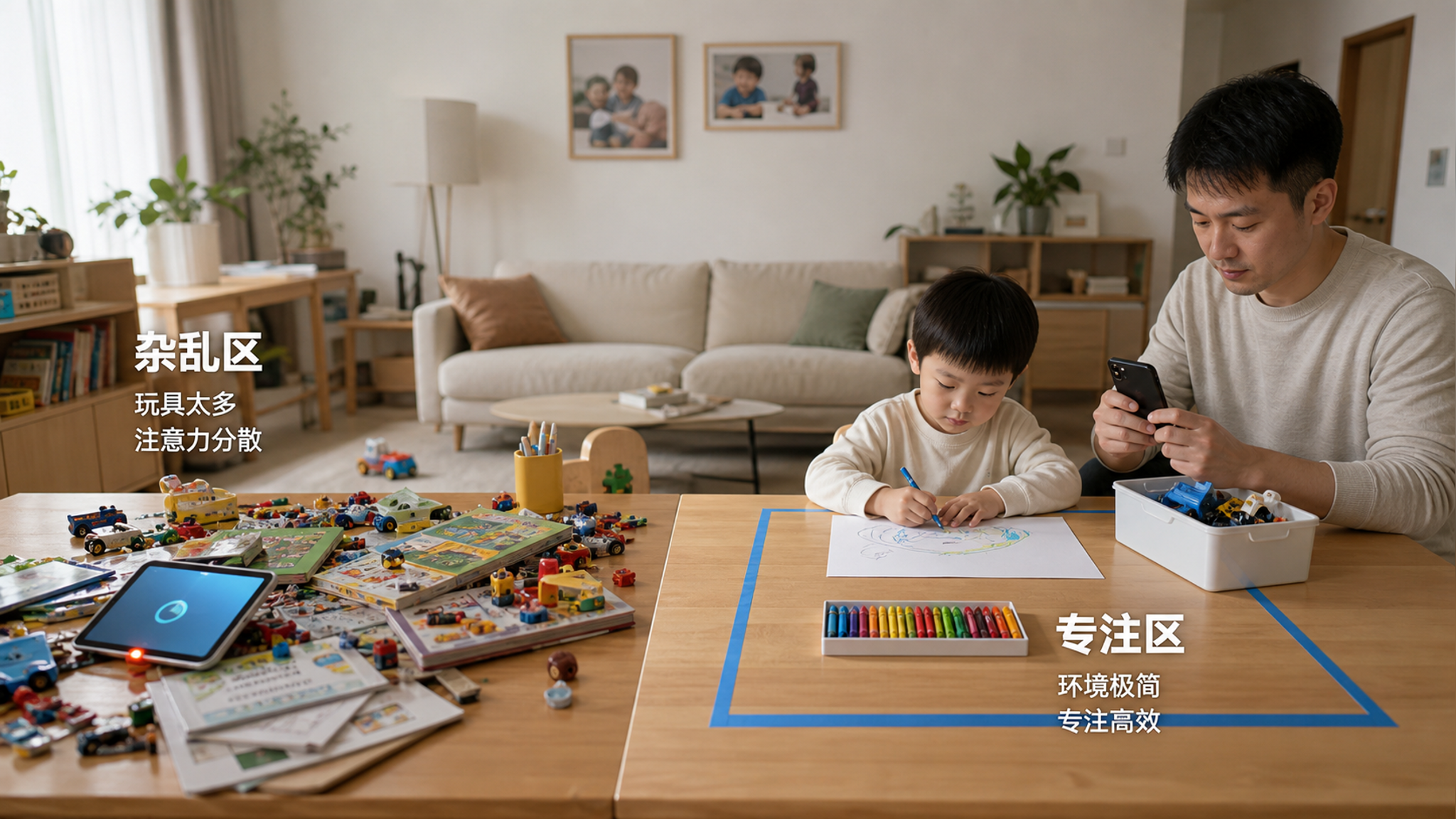 孩子坐不住，多半不是不专注：先把家里4种干扰关掉