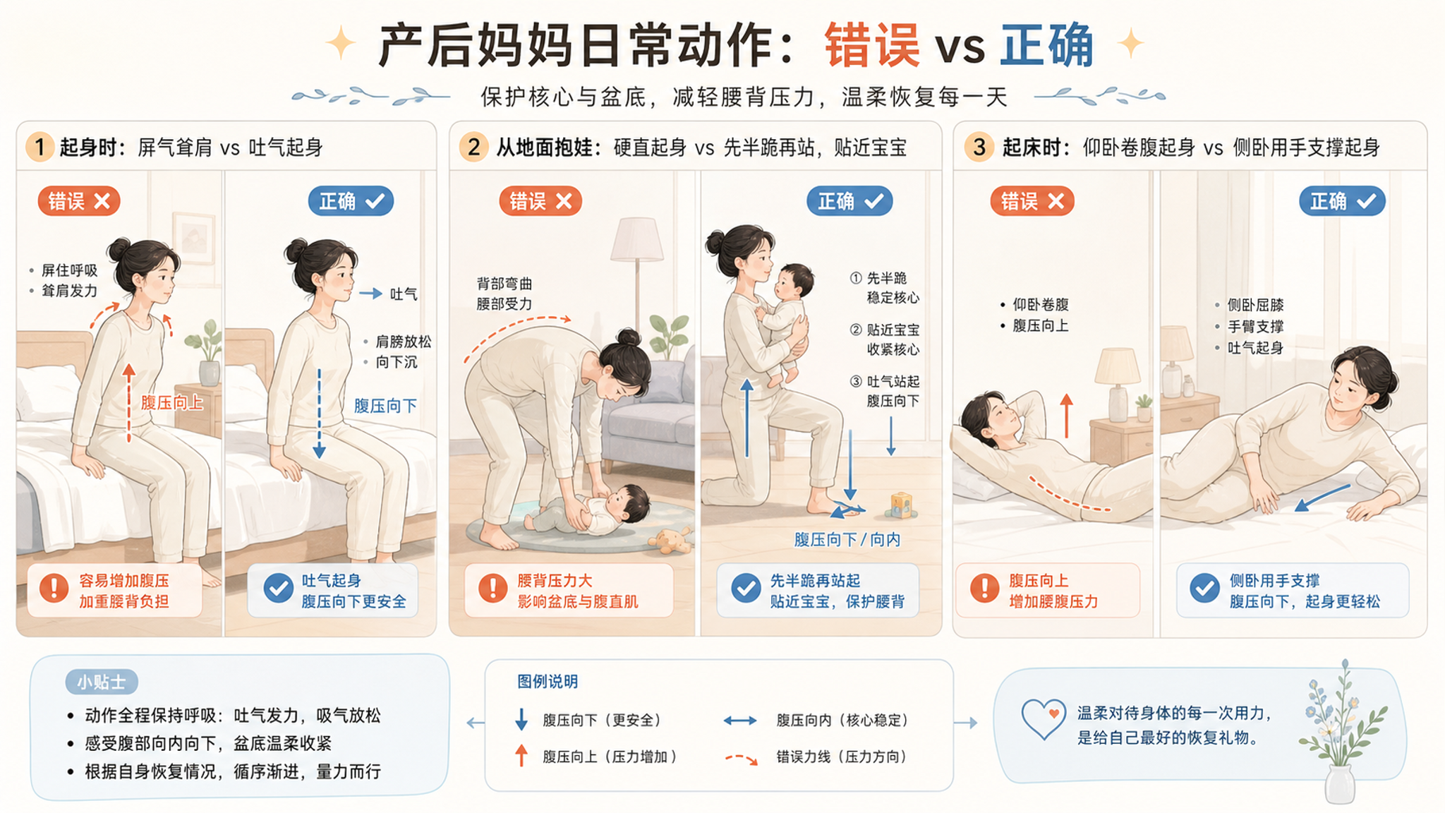 产后肚子还鼓别急 先停掉3个高腹压动作