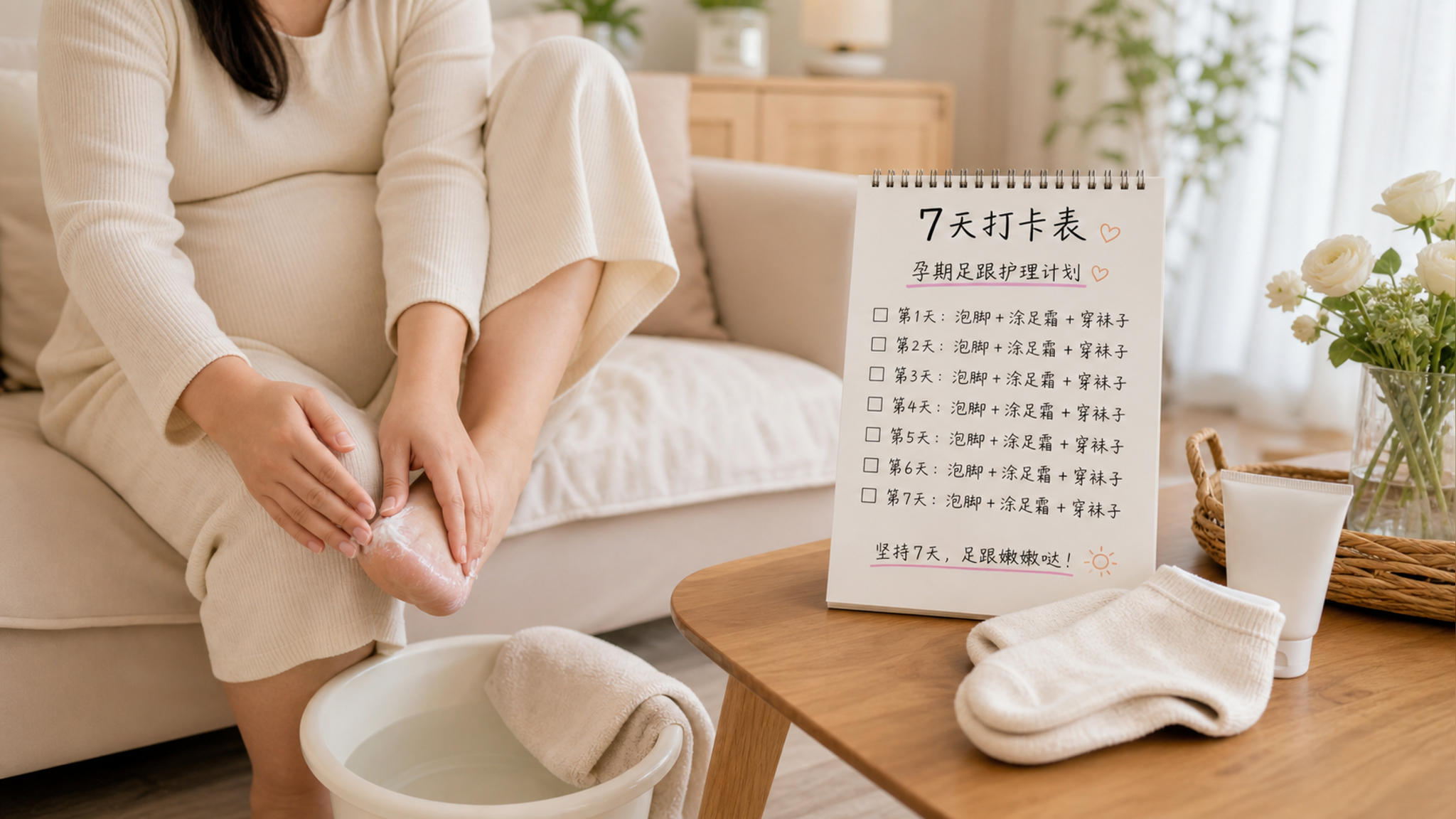孕期脚跟干裂别硬搓：尿素包裹法这样做更温和