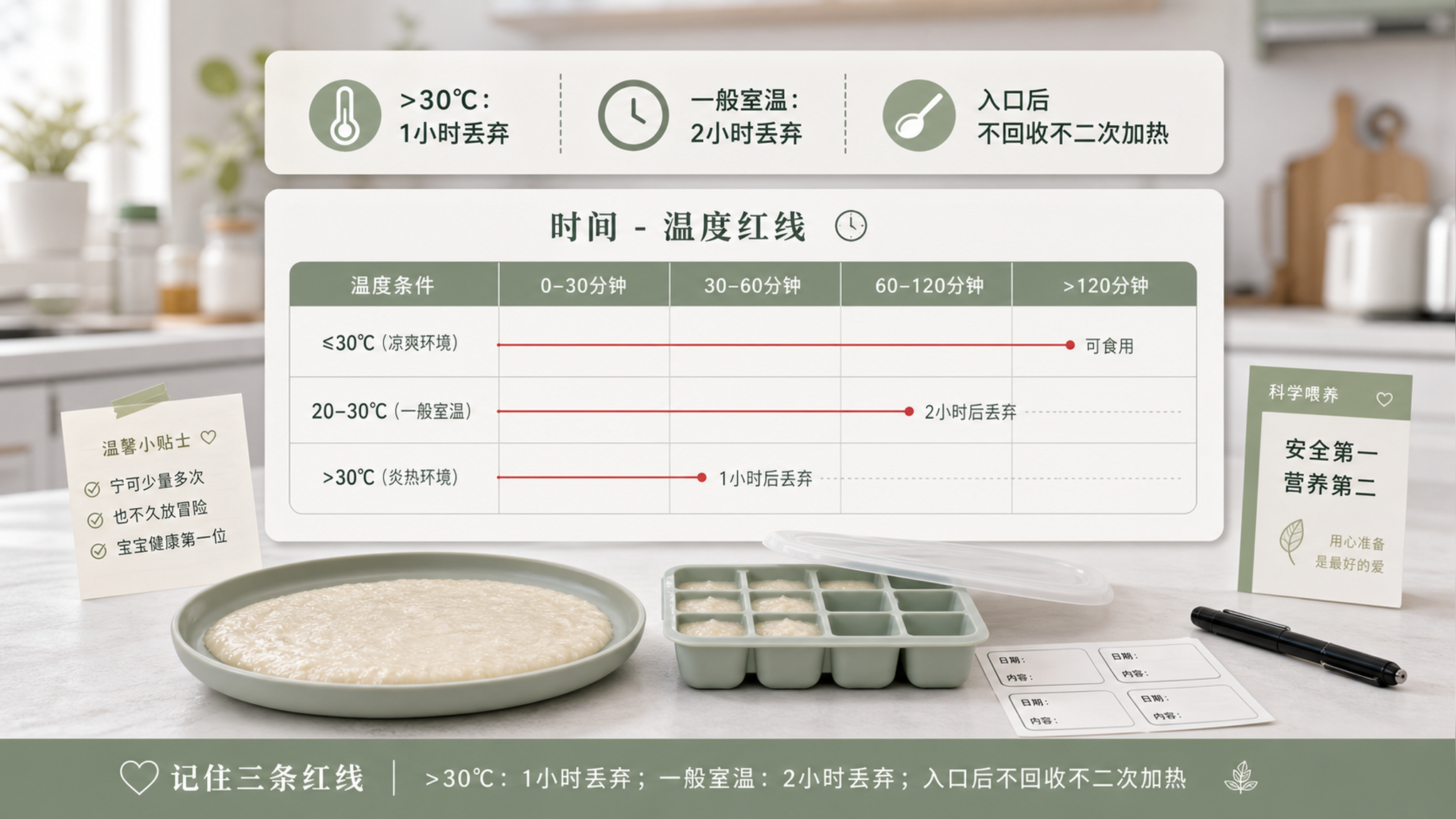 夏天辅食别“热一热再喂”：时间温度红线照做就够