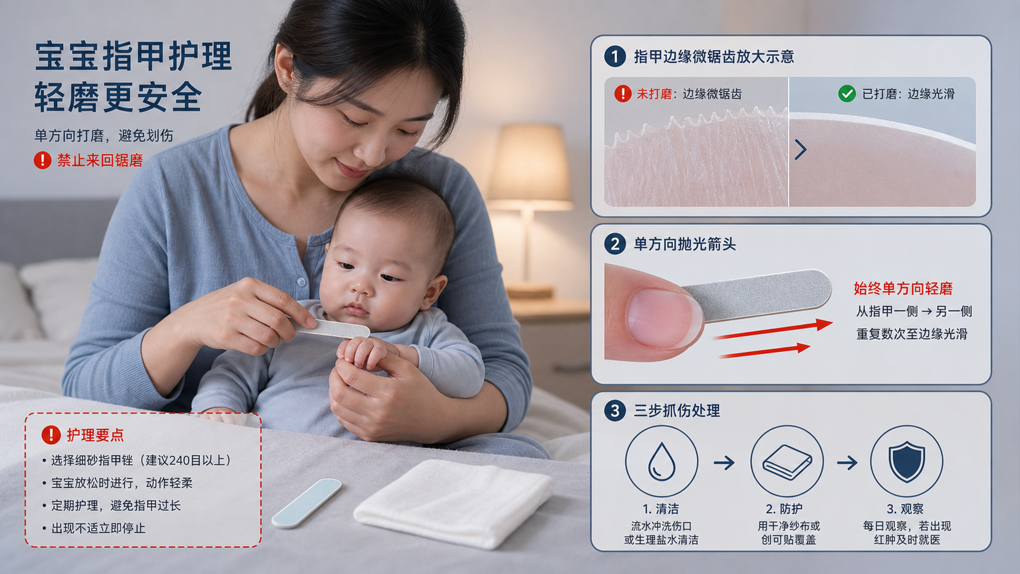 宝宝剪完指甲更会抓？30秒抛光+抓伤警戒线