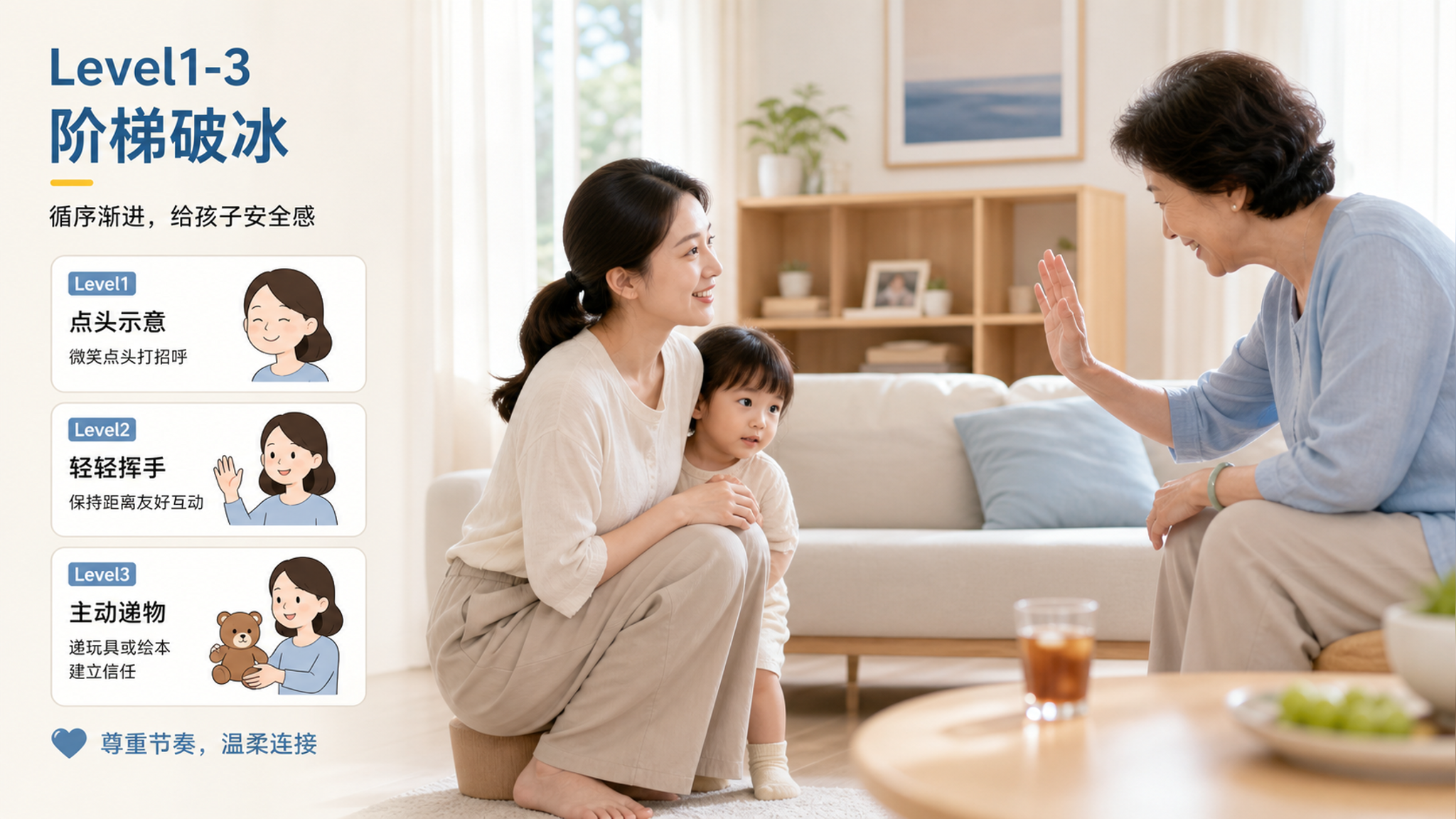 孩子见人就躲别硬逼：3层低压破冰法