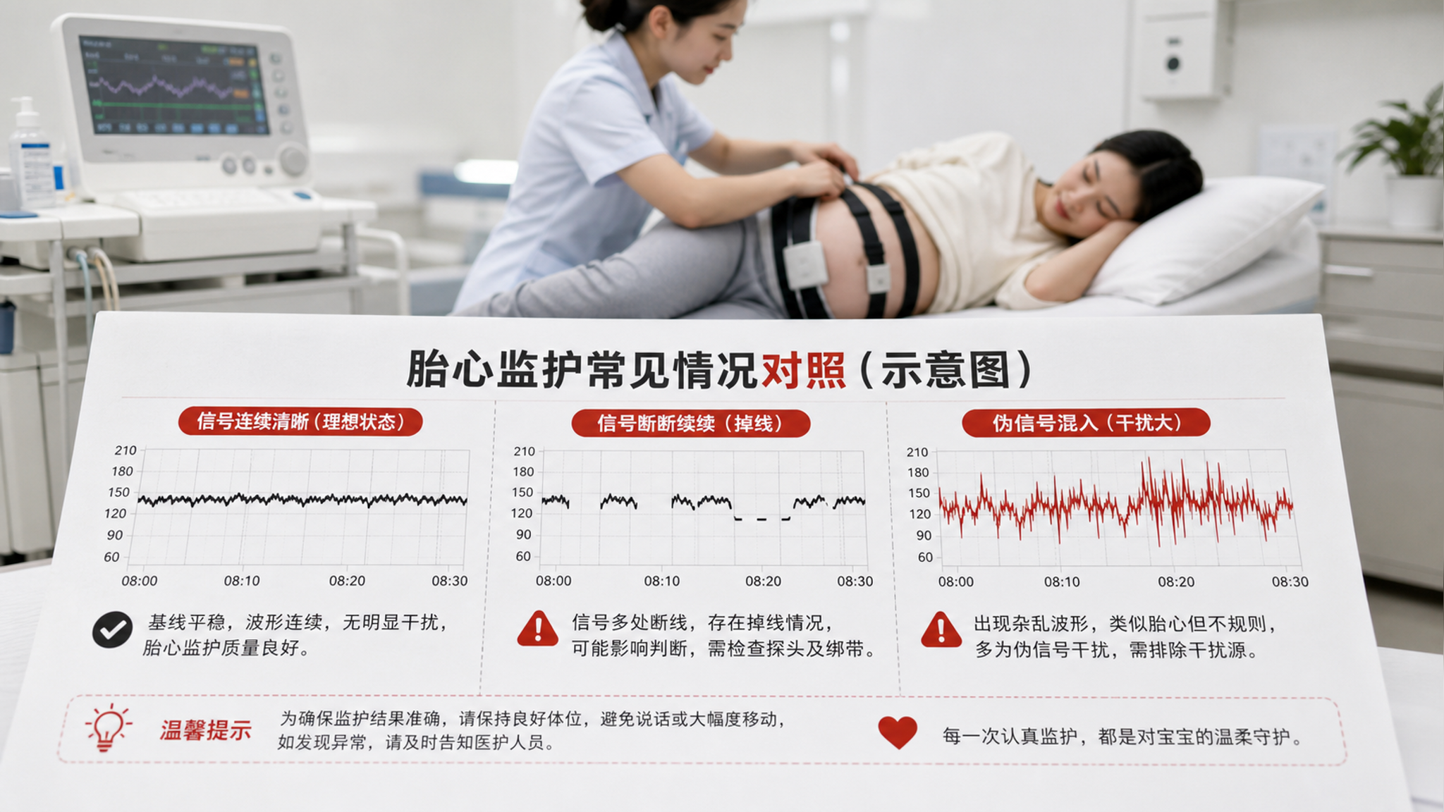 胎监总不过？先看是不是探头跑偏和掉线