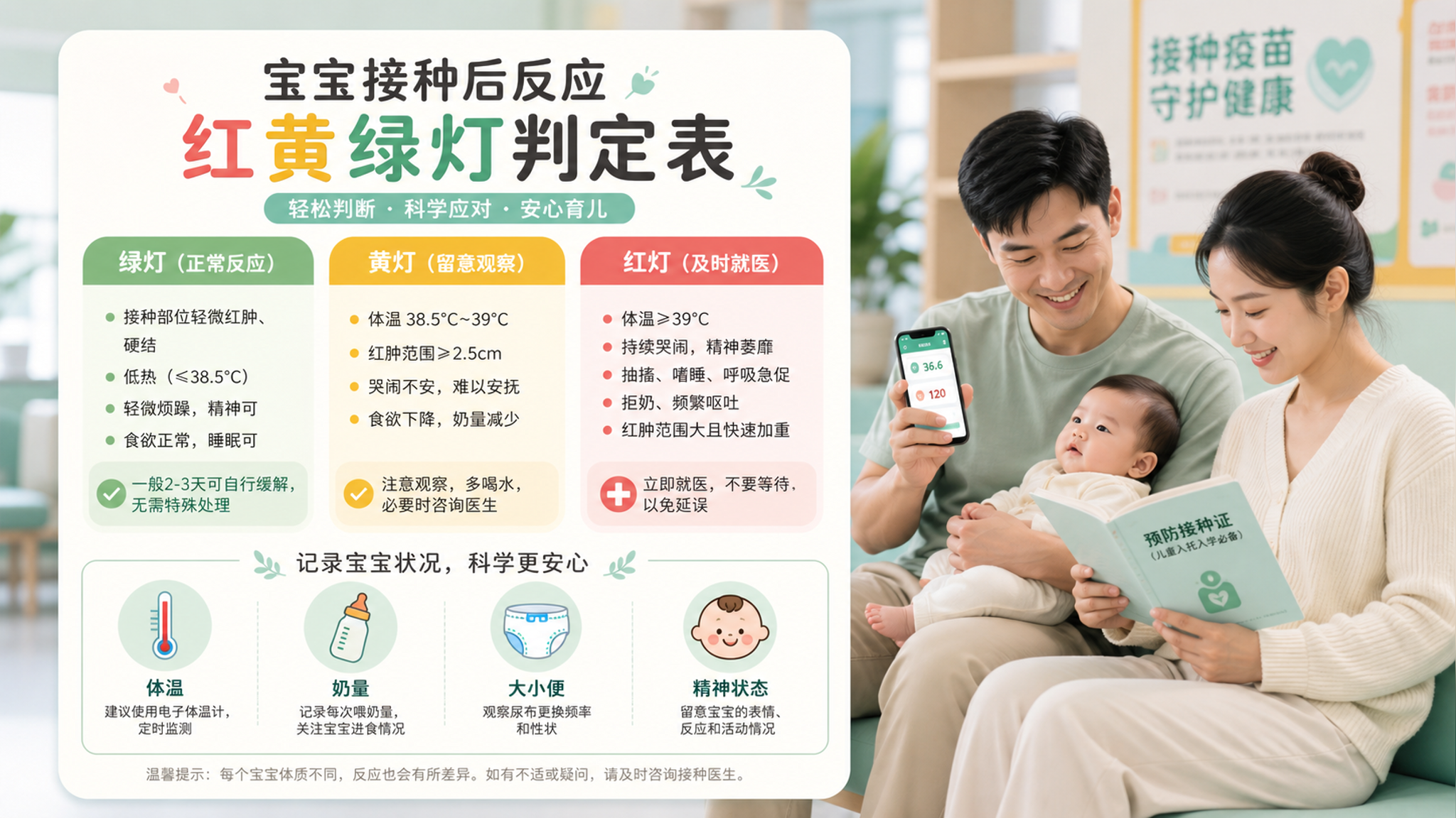 宝宝流鼻涕能不能打疫苗？红黄绿灯一看就懂