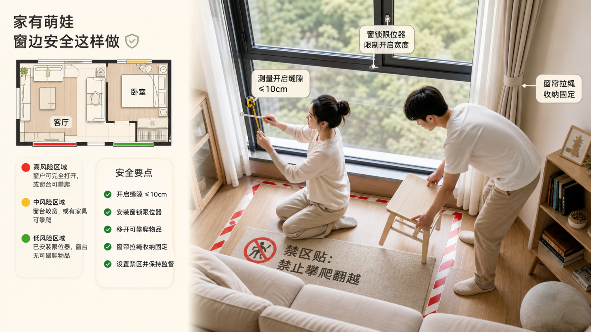 夏天开窗最怕这一秒：1-3岁防坠5步SOP