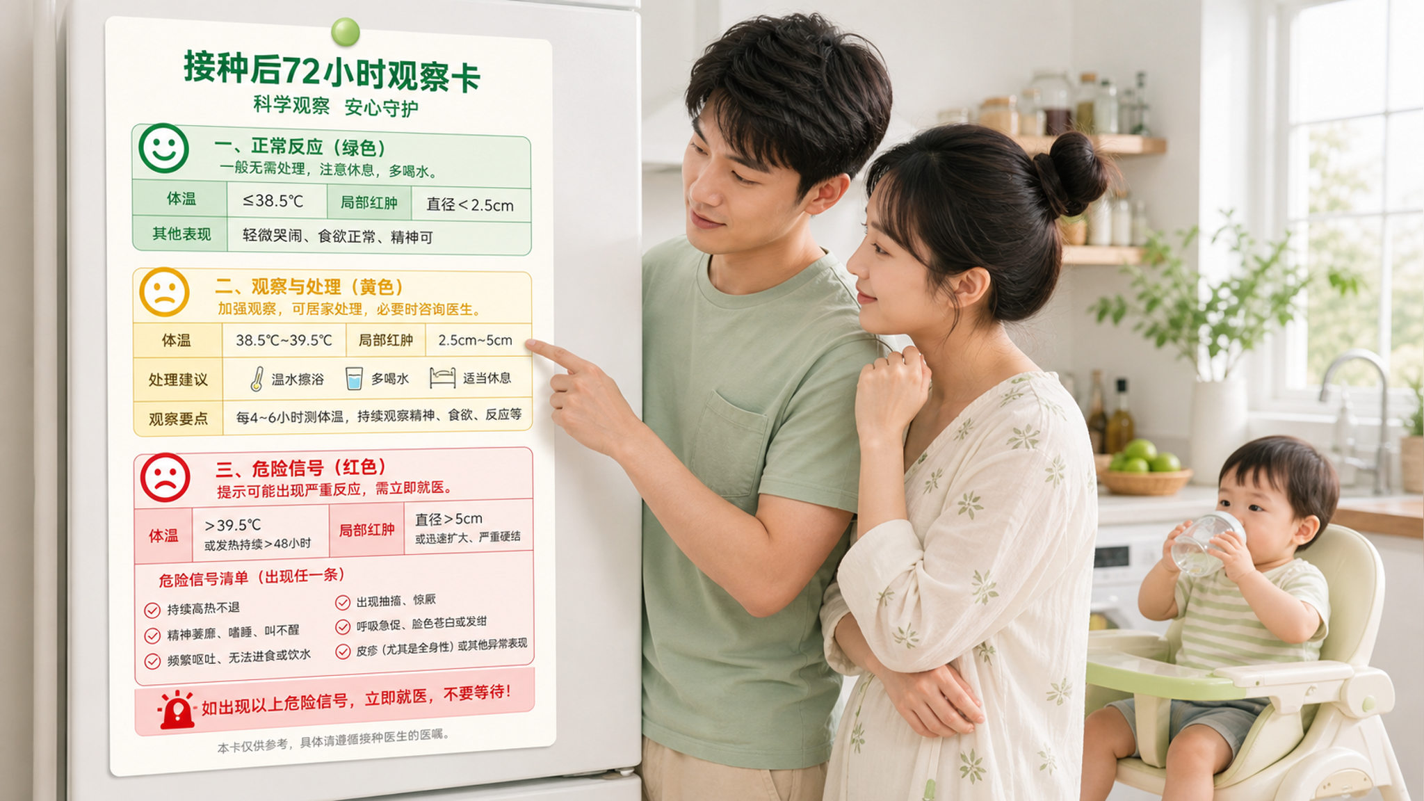 打完疫苗发热哭闹别慌：一张表分清正常反应和危险信号