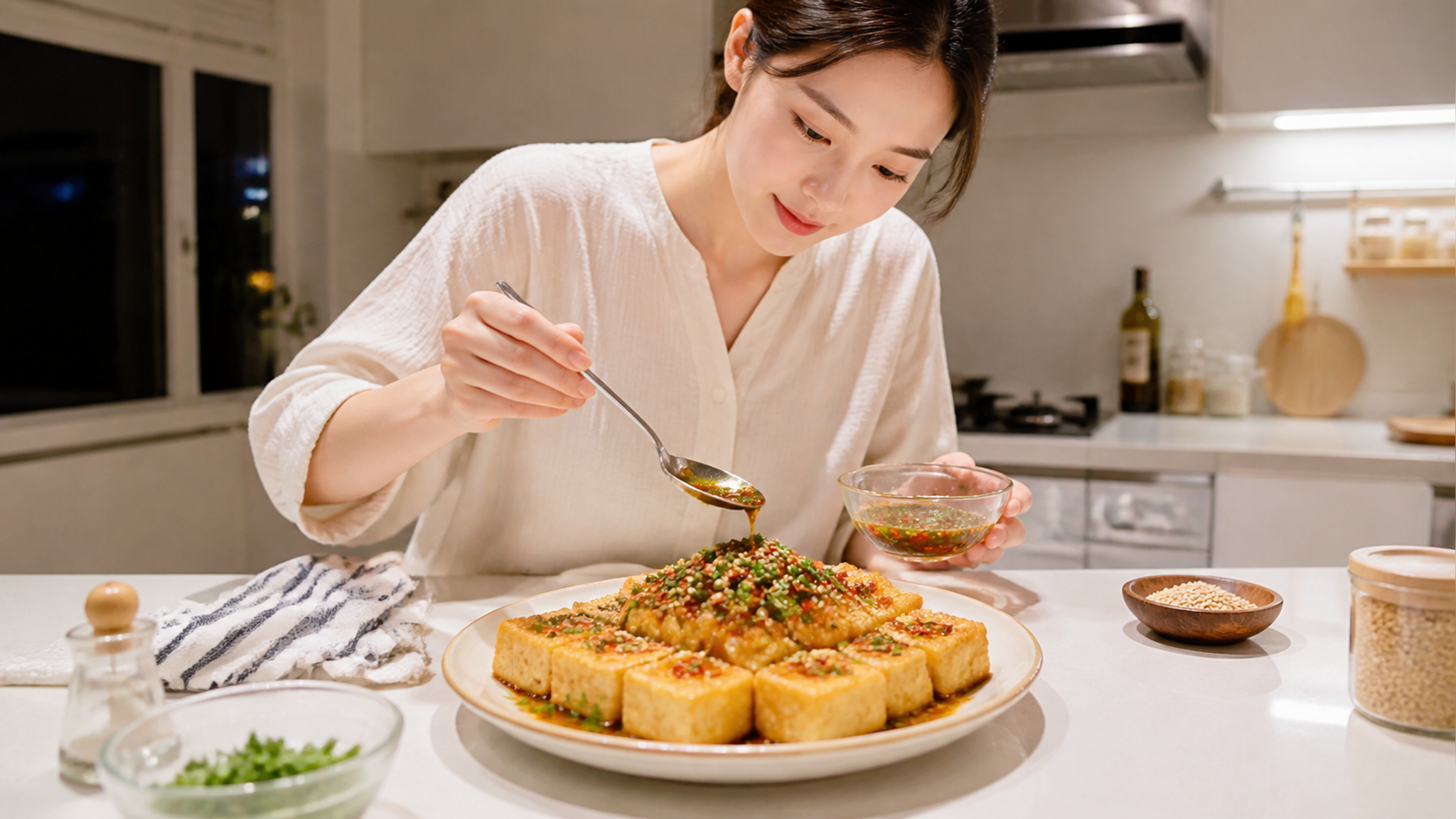 10分钟脆皮豆腐：外壳会响，酸香很清醒