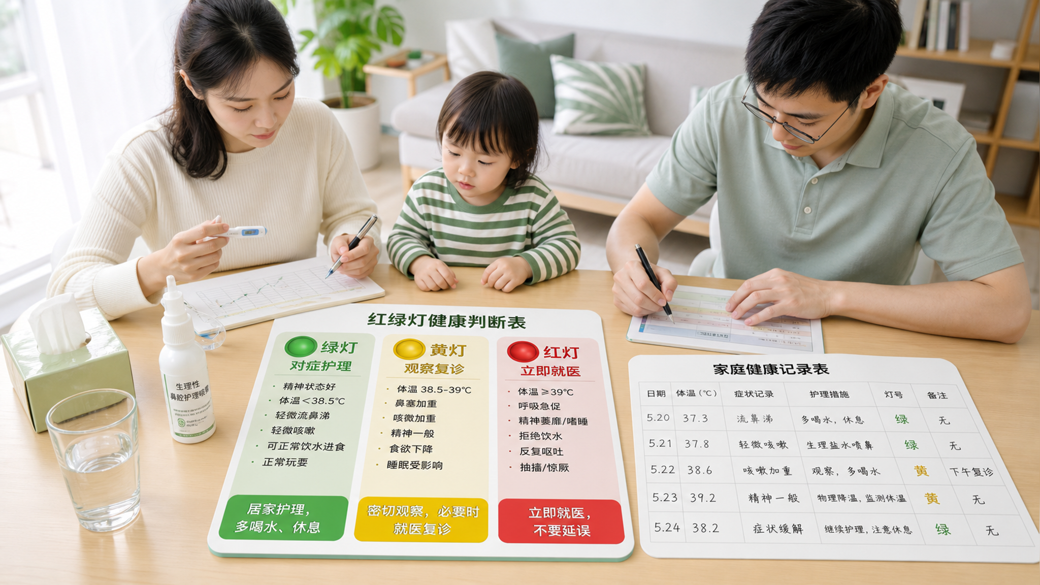 孩子感冒发烧别急着吃消炎药：红绿灯判断法