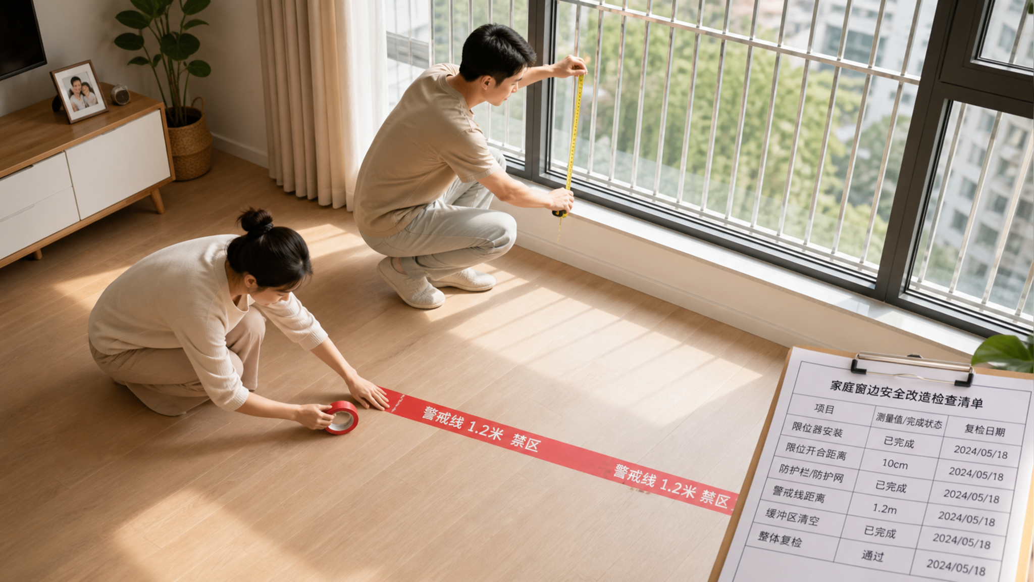 孩子窗台危险不是撞到，是“翻过去”：5步做成防翻越