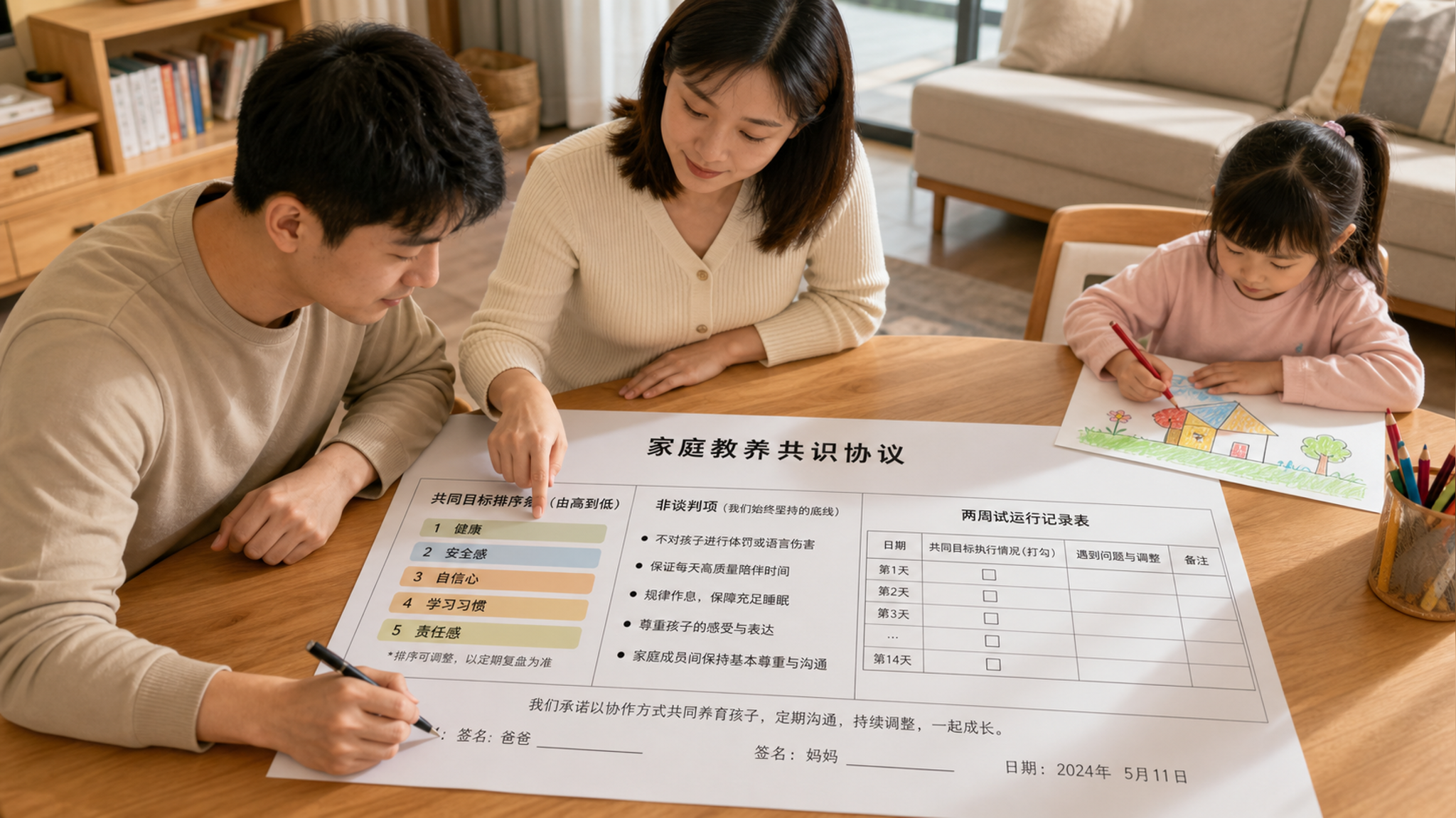 别为报班吵了：先签一份家庭教养最小协议