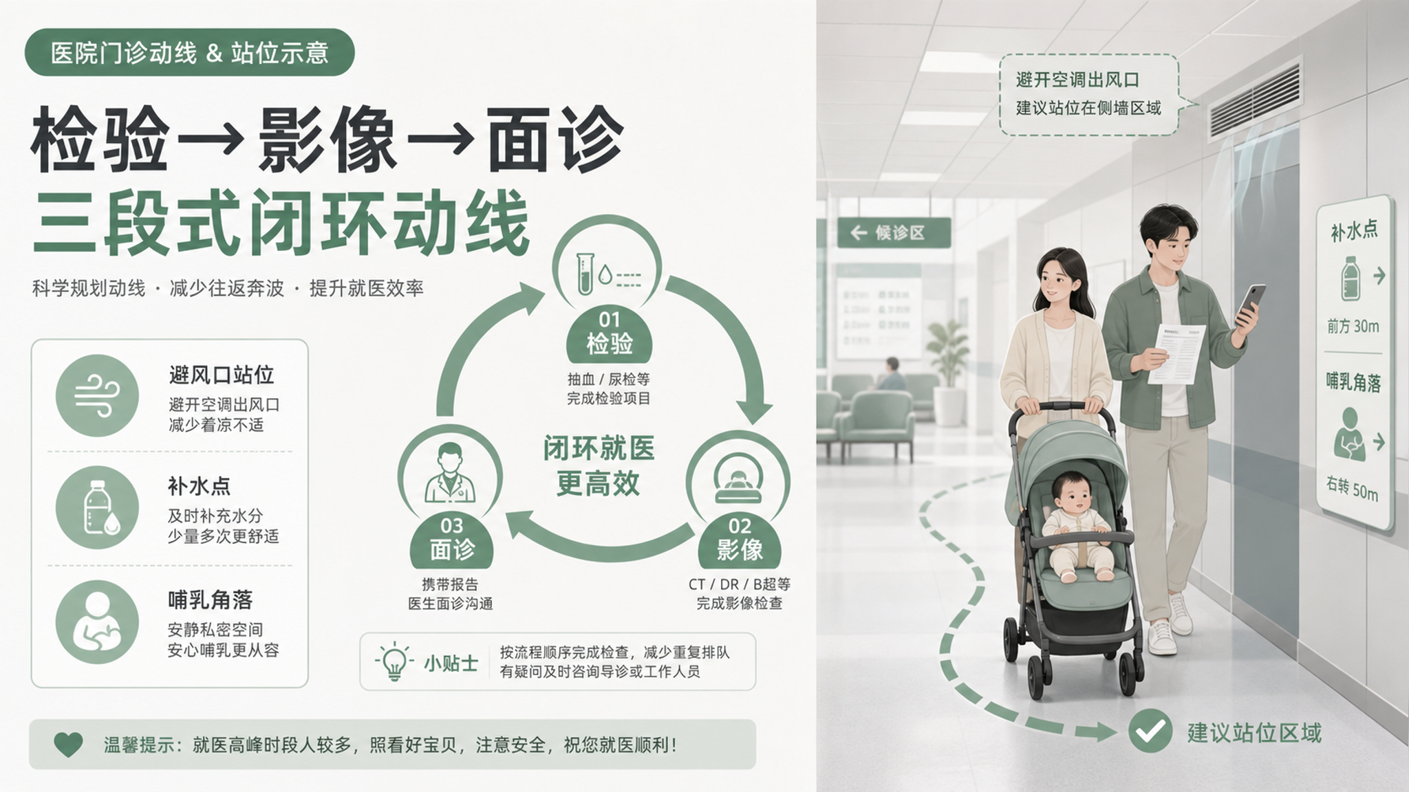 8月产后42天复查别硬扛：按检验→影像→面诊走，少折返不崩溃