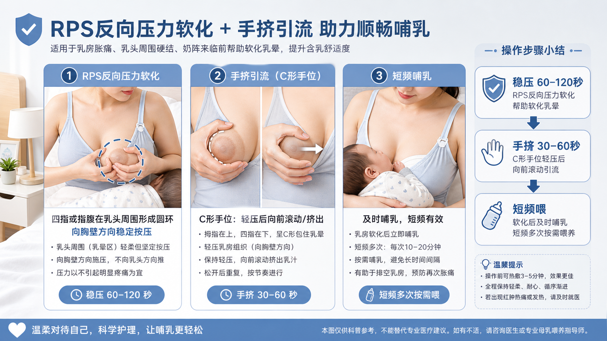 乳房胀硬却含不住？多半是乳晕水肿，先做这3步