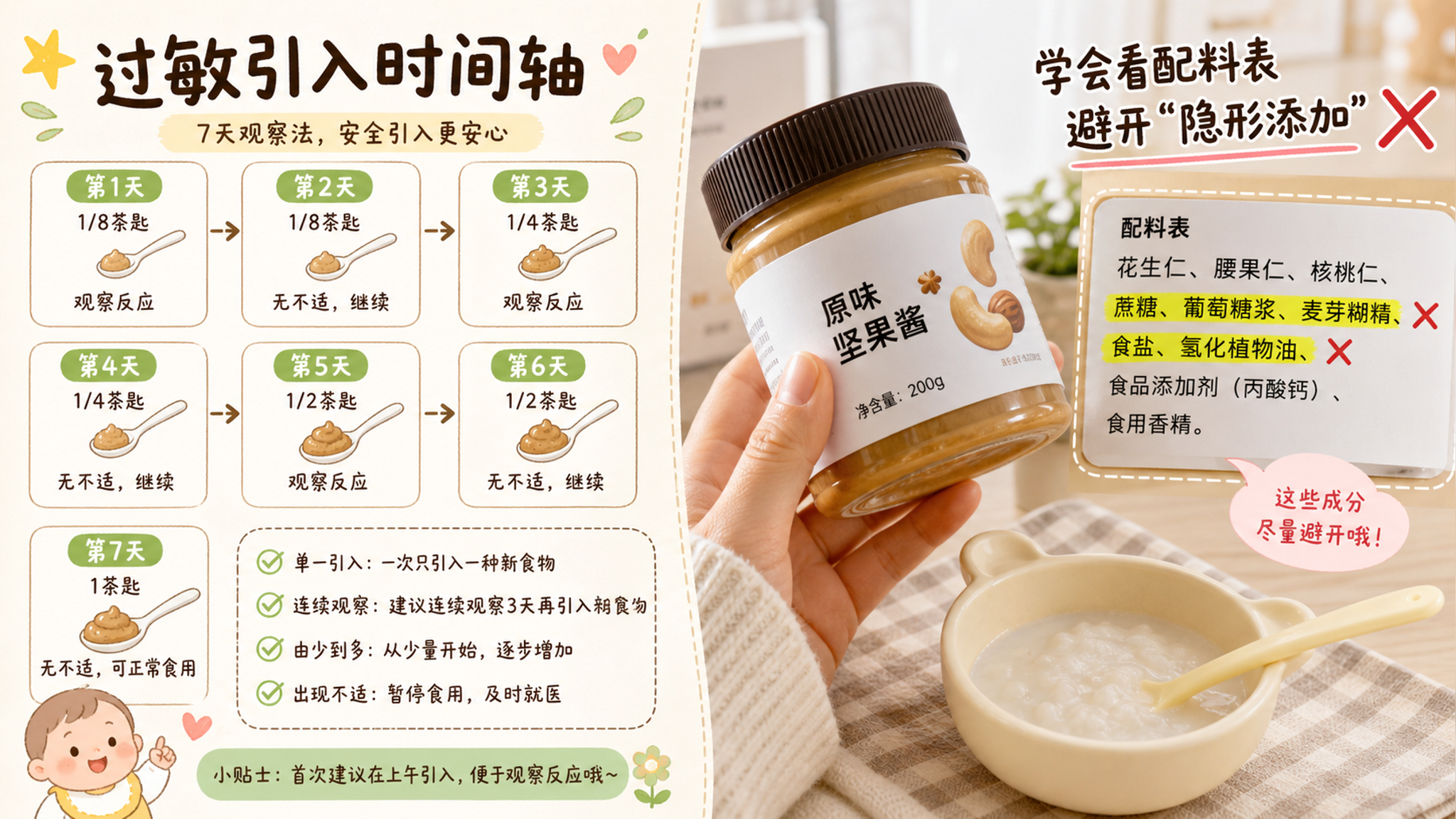 宝宝第一口坚果酱：配料表4个字直接劝退