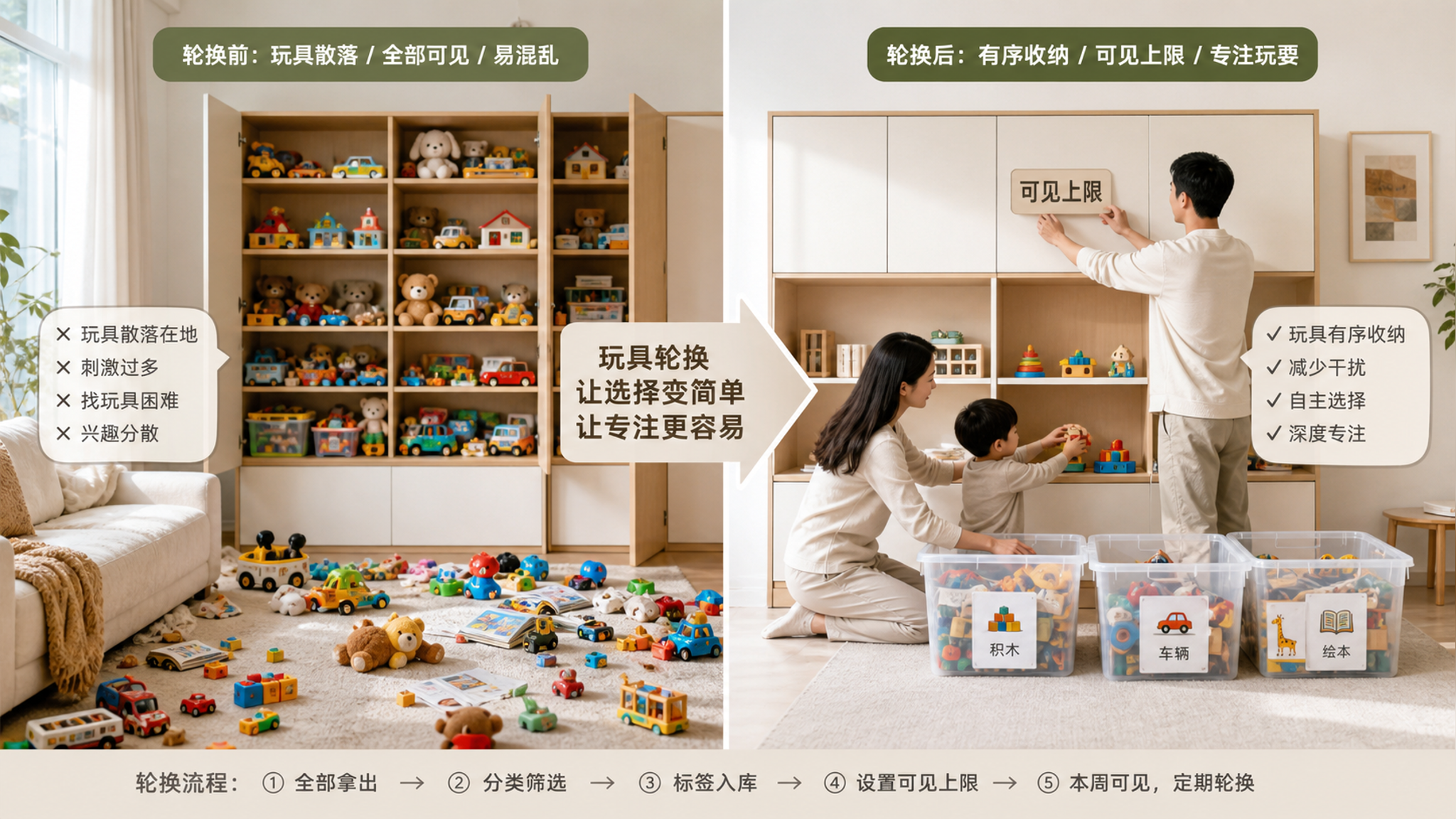 玩具越摆越乱？把“可见数量”砍一半就好收了