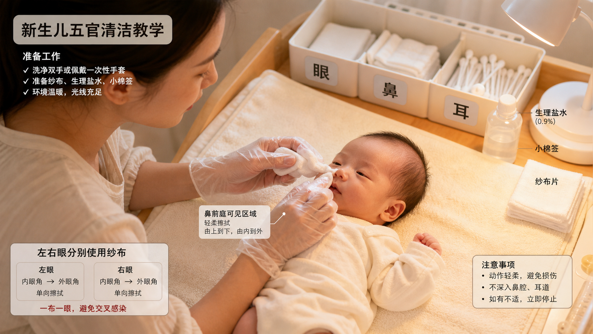 新生儿鼻耳眼清洁：记住三条红线就够了