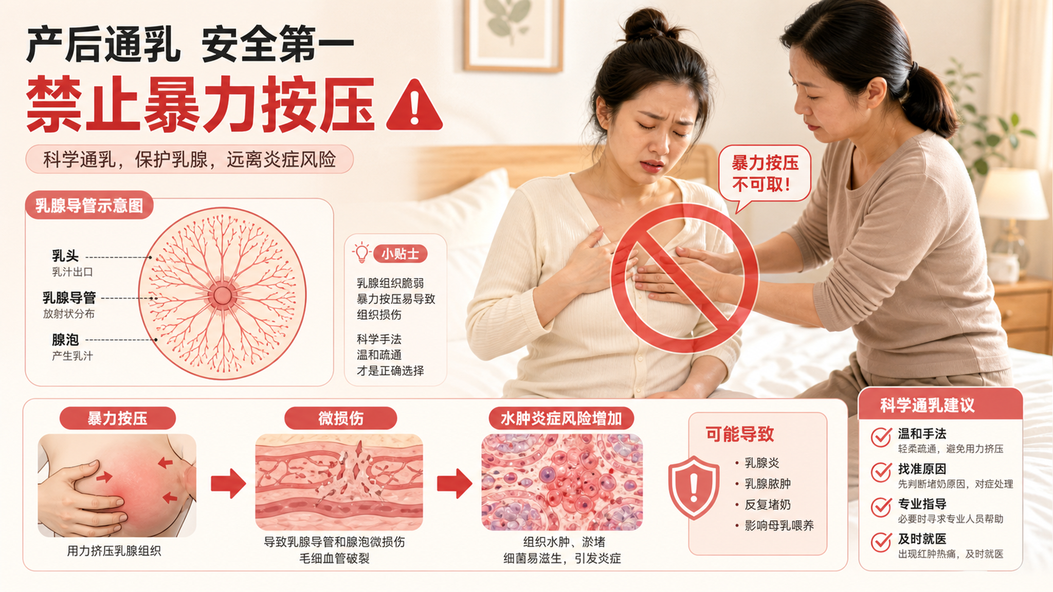 暴力通乳越按越堵？一张图看懂乳腺导管怎么走