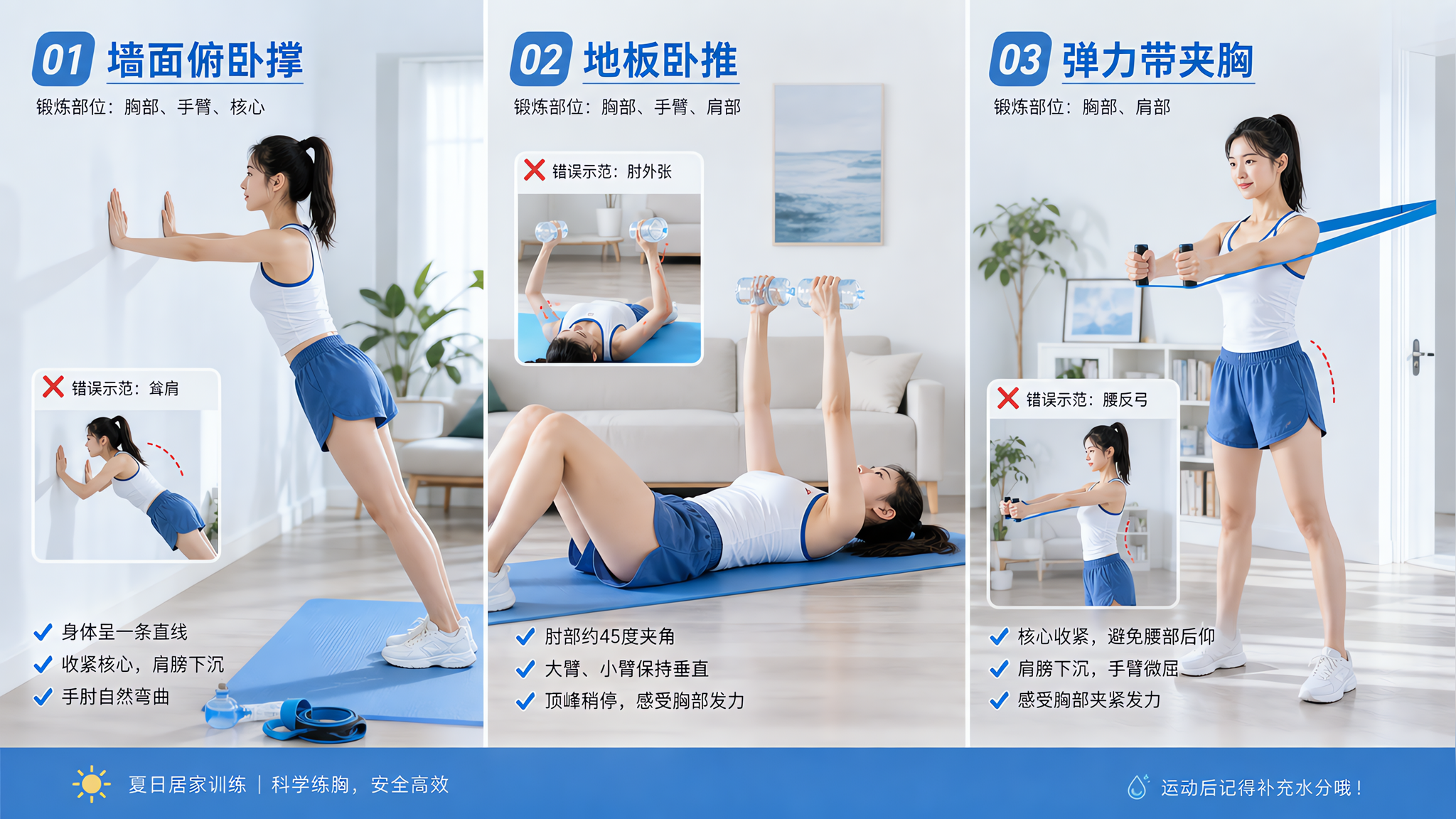 天一热就含胸没精神？10分钟练回胸肌支撑