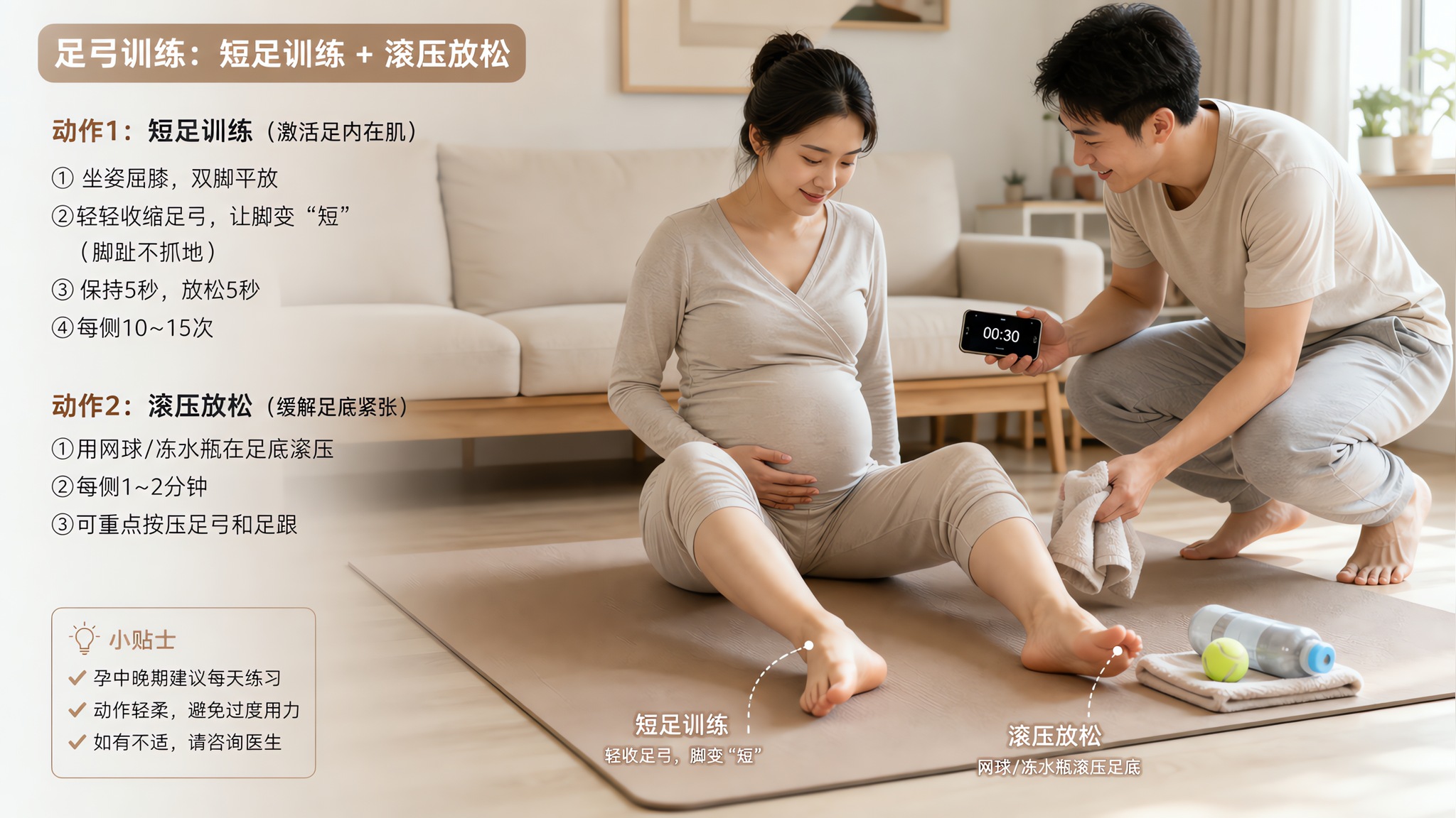 孕期脚底像踩火？5步缓解足弓疲劳和足底痛