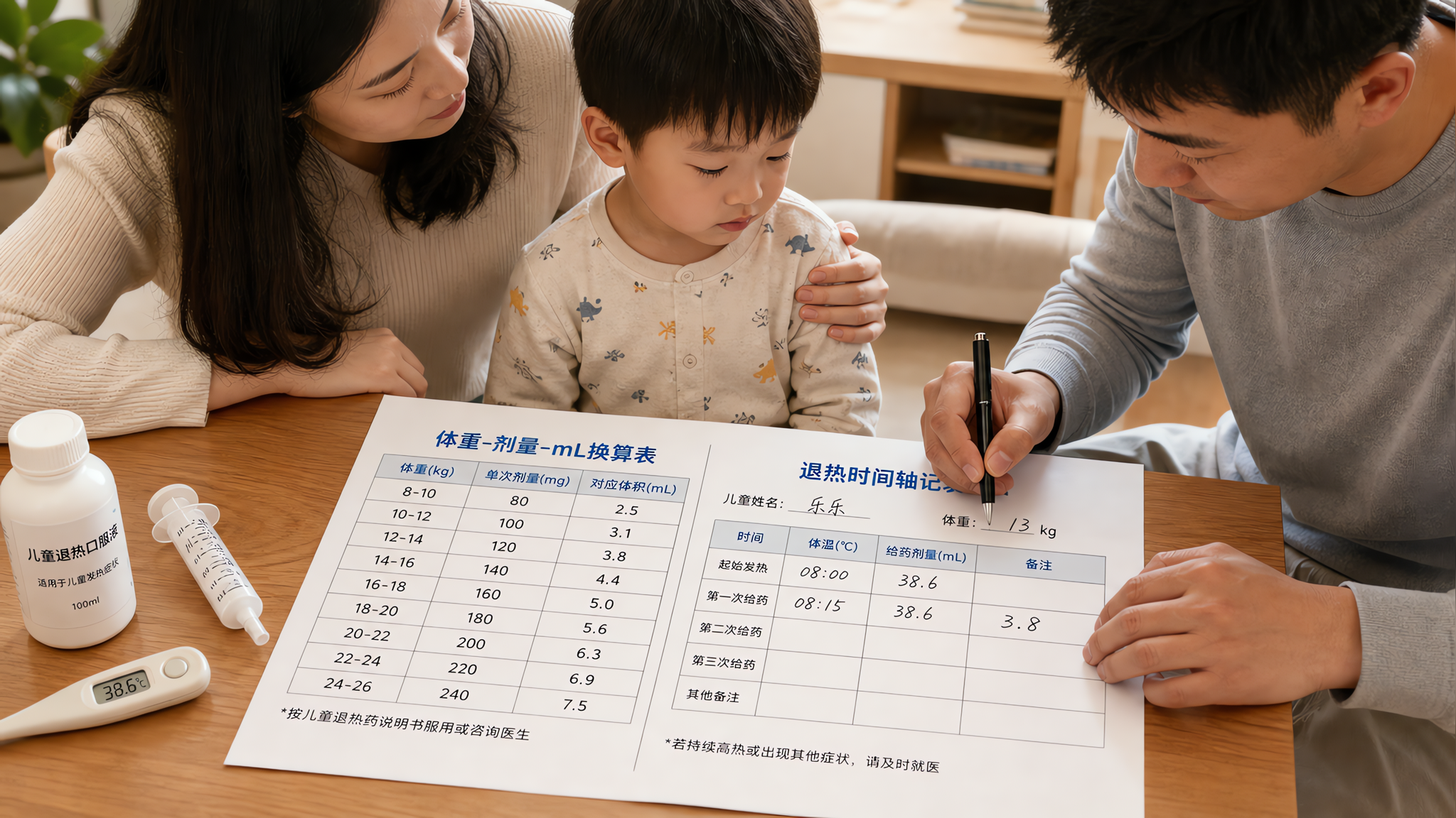 退烧药别靠猜：按体重算剂量+时间轴就够了