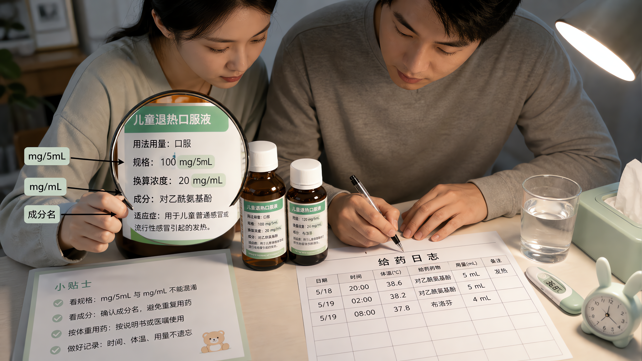 退烧药别再按“一勺”喂：3步读标签算剂量