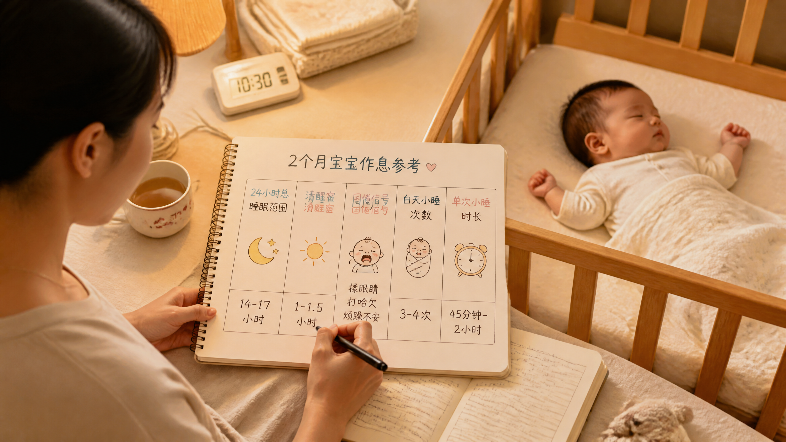 2个月宝宝睡眠别硬凑16小时 盯这3个指标就够了