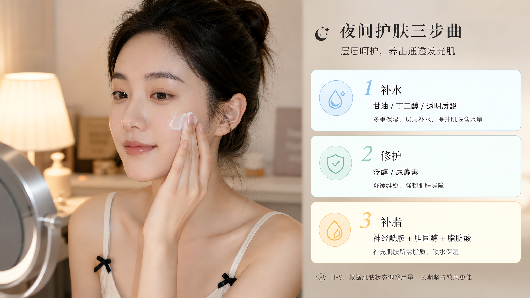 近景一拍就发灰卡纹？把“补水补脂”做对就会透