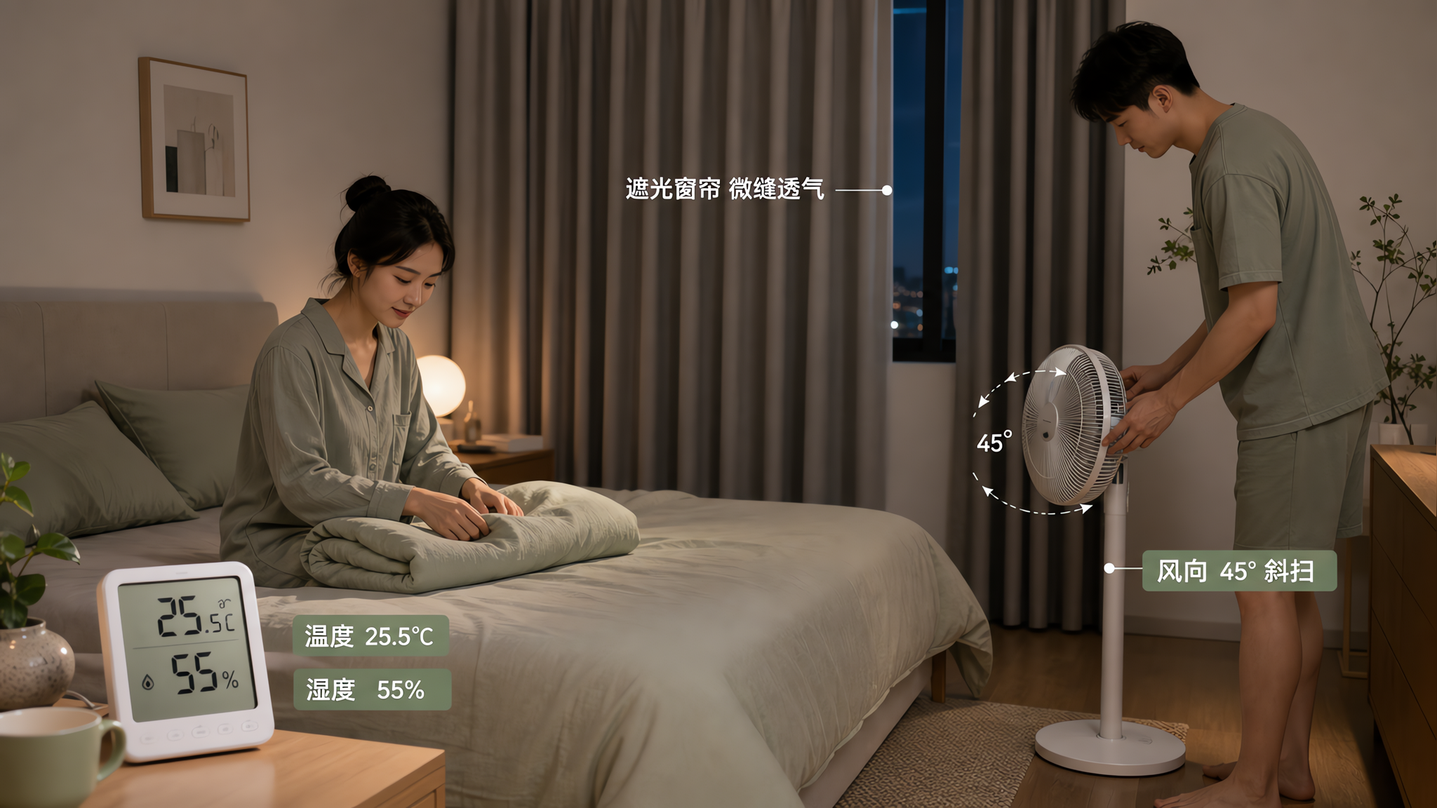 入伏前一周卧室这样调 夜里少醒少痒
