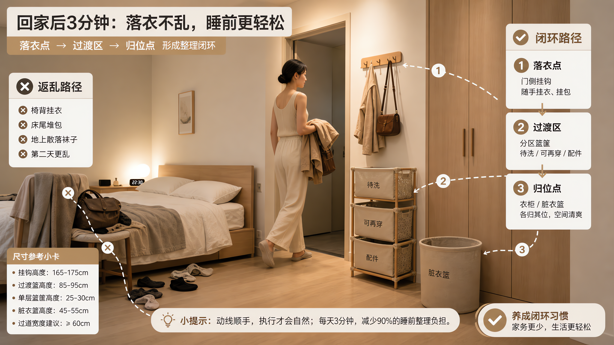 卧室总返乱？先改“第一落点”动线闭环