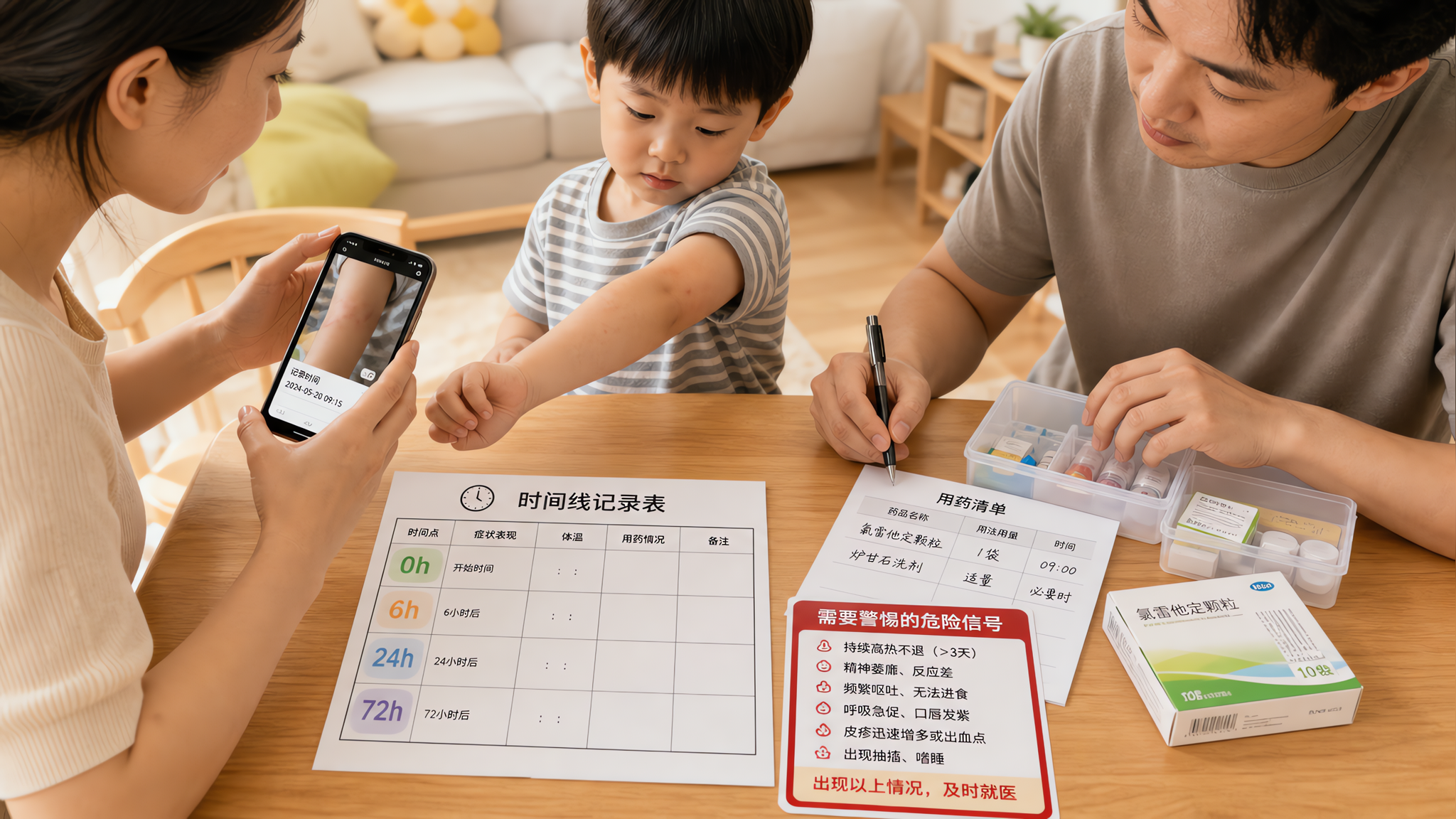 孩子吃药后起疹子呕吐？先按这条时间线判断要不要急诊