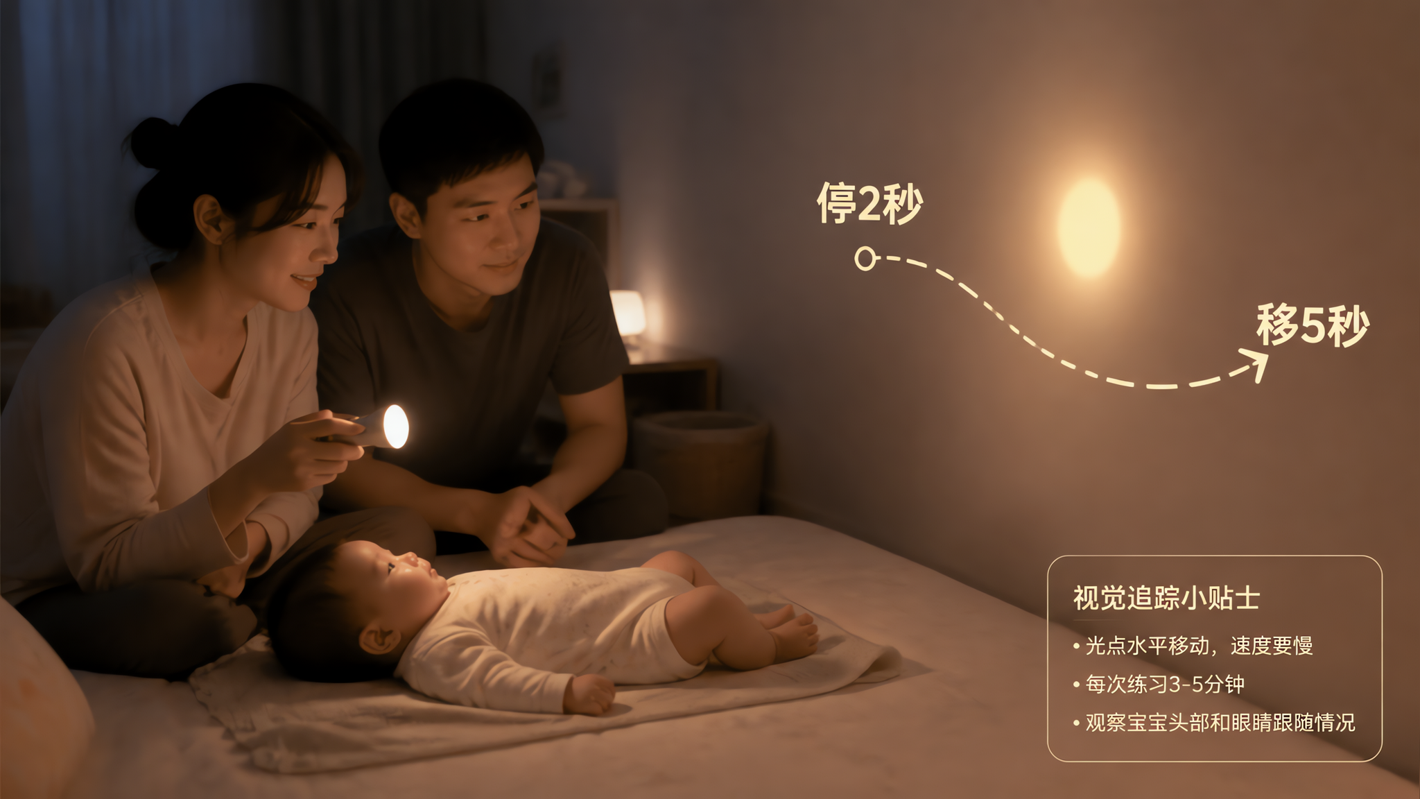 夜里别再抱着走：3分钟灯影慢移练追视
