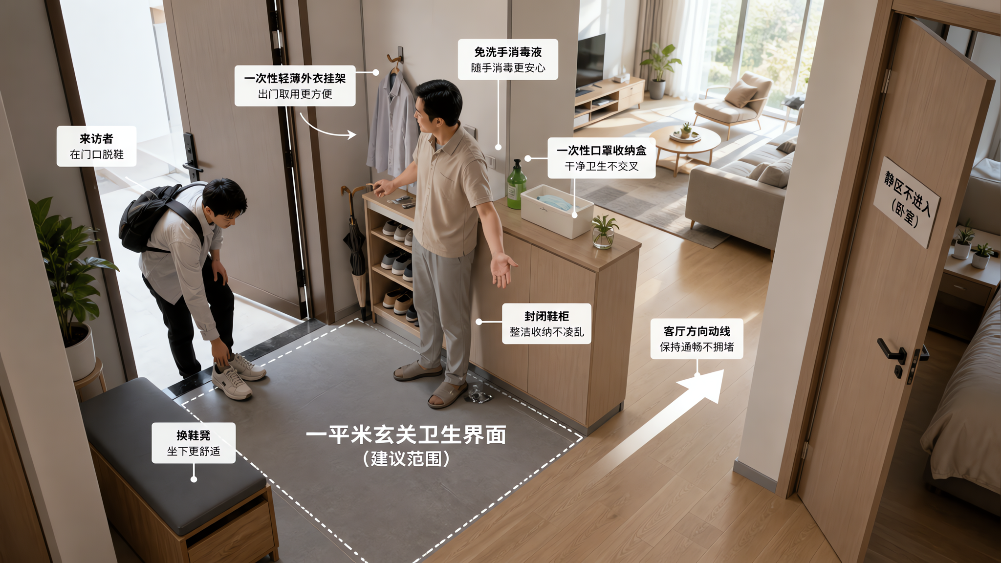 夏天有人来探月子：一平米玄关就够用