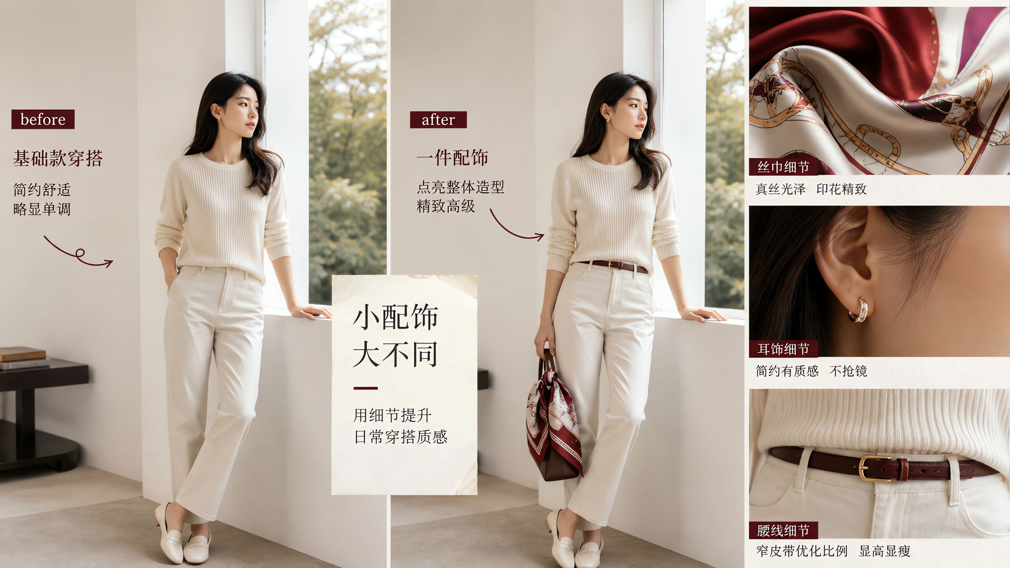 不换衣服也能有记忆点：用丝巾或耳环做人物设定