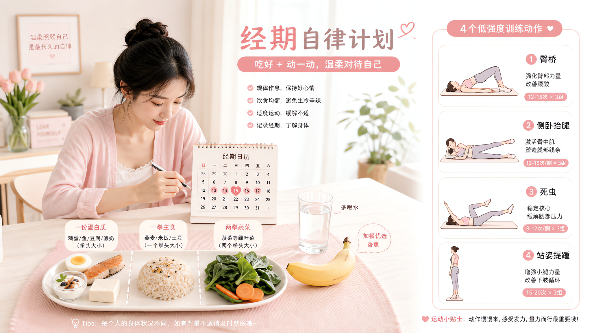 经前水肿体重涨？照这套吃练7天更稳