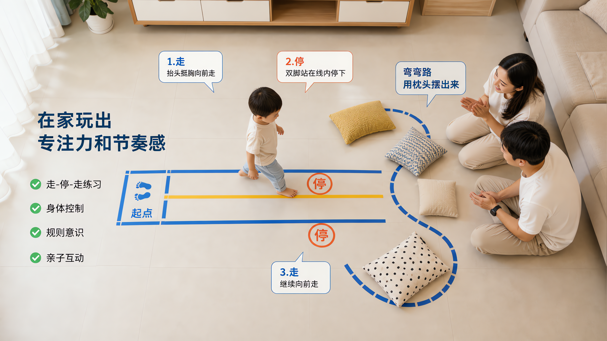 1-3岁越“乱跑”越该练这3种律动：不报班也能稳住协调感