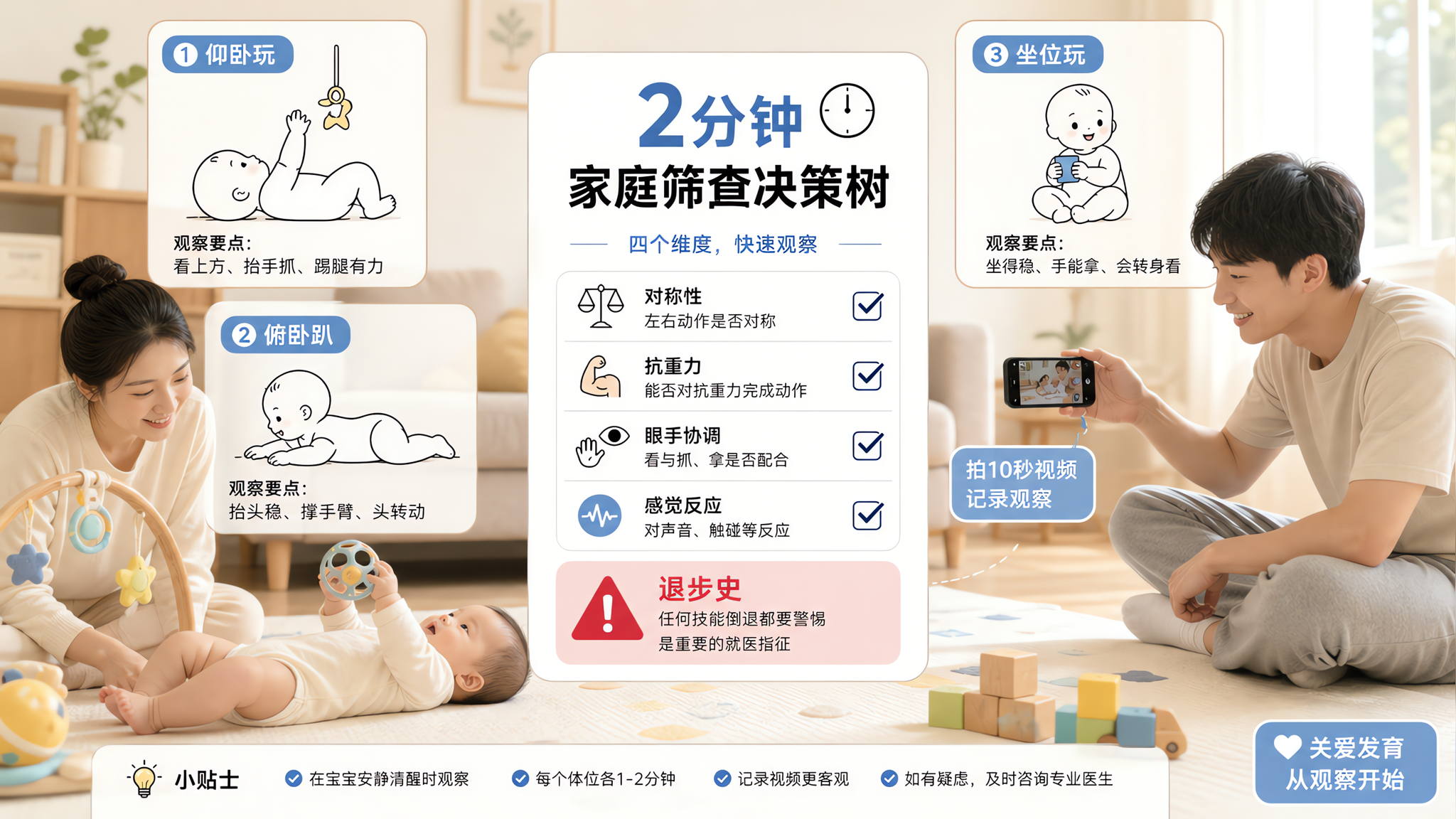 宝宝不爬先别慌：2分钟四域筛查决定要不要就医