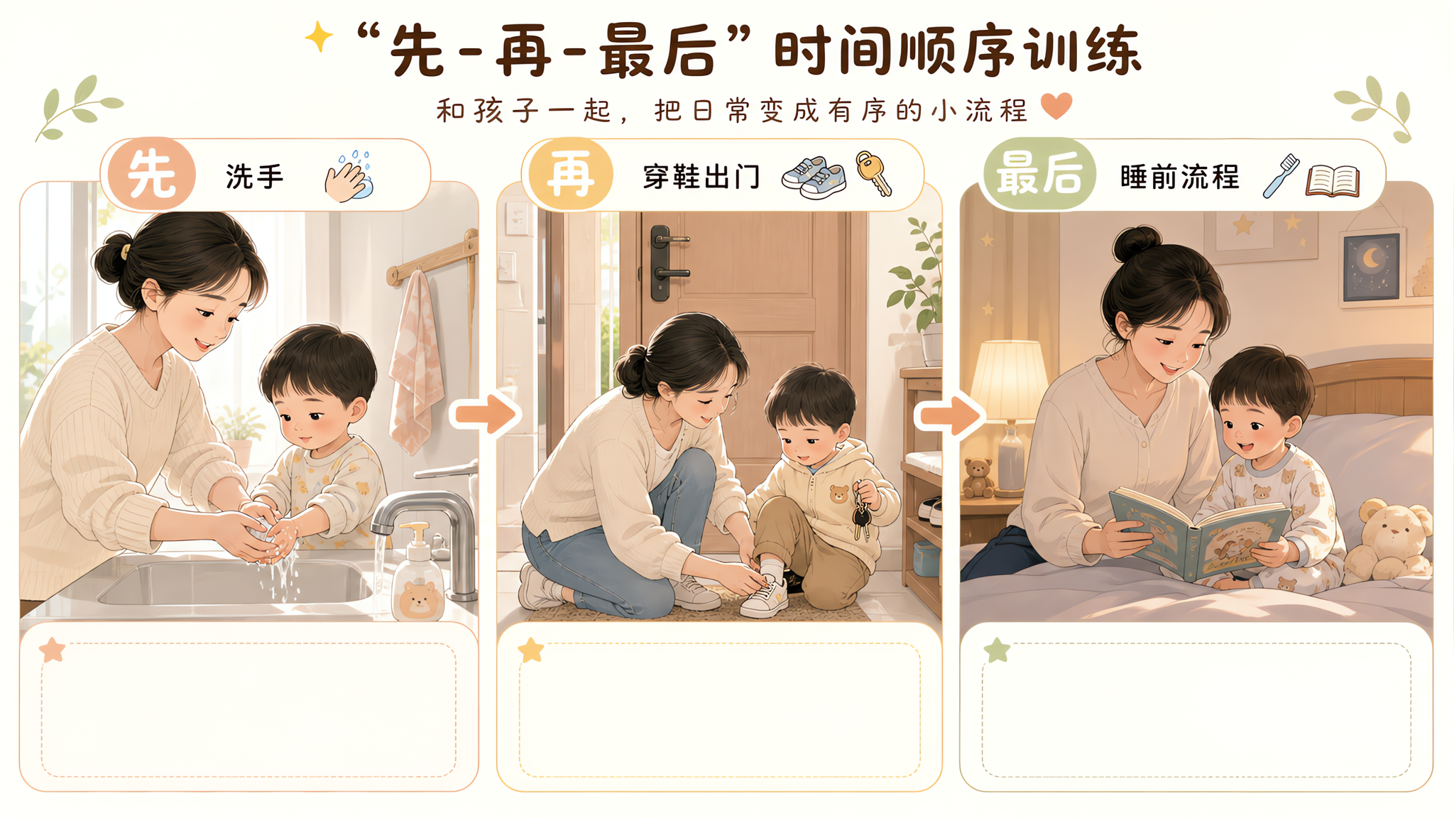 孩子一问就沉默？先练会“先-再-最后”就好说了