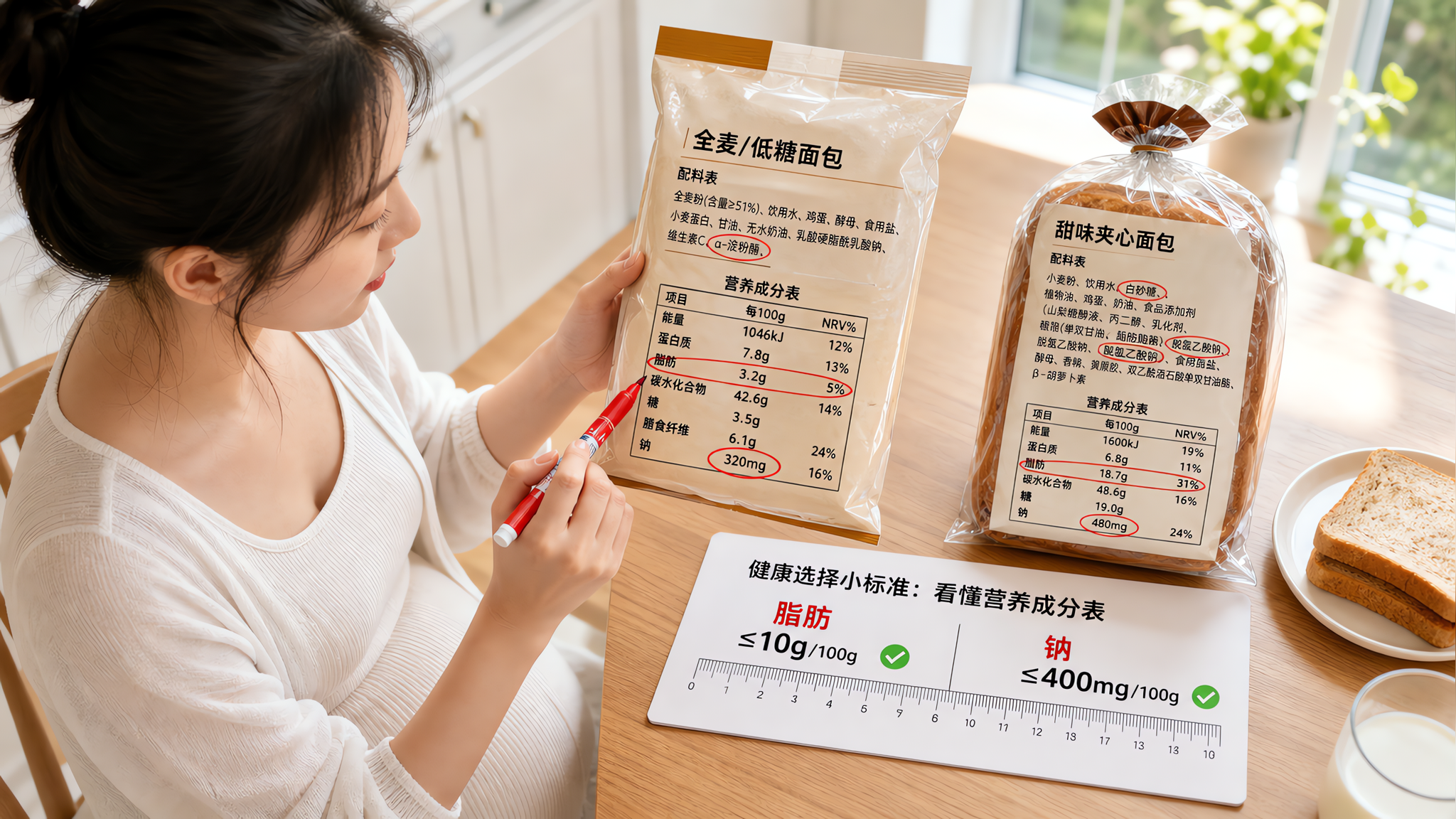 孕期全麦面包怎么挑：5个词出现别当主食