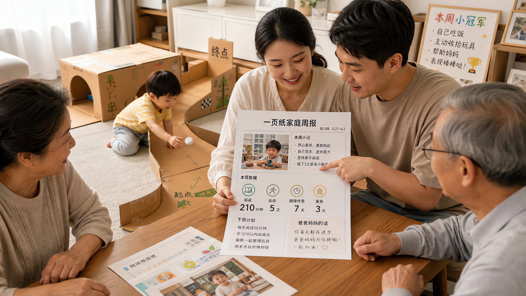 纸箱不是寒酸：用一页周报终结玩具攀比