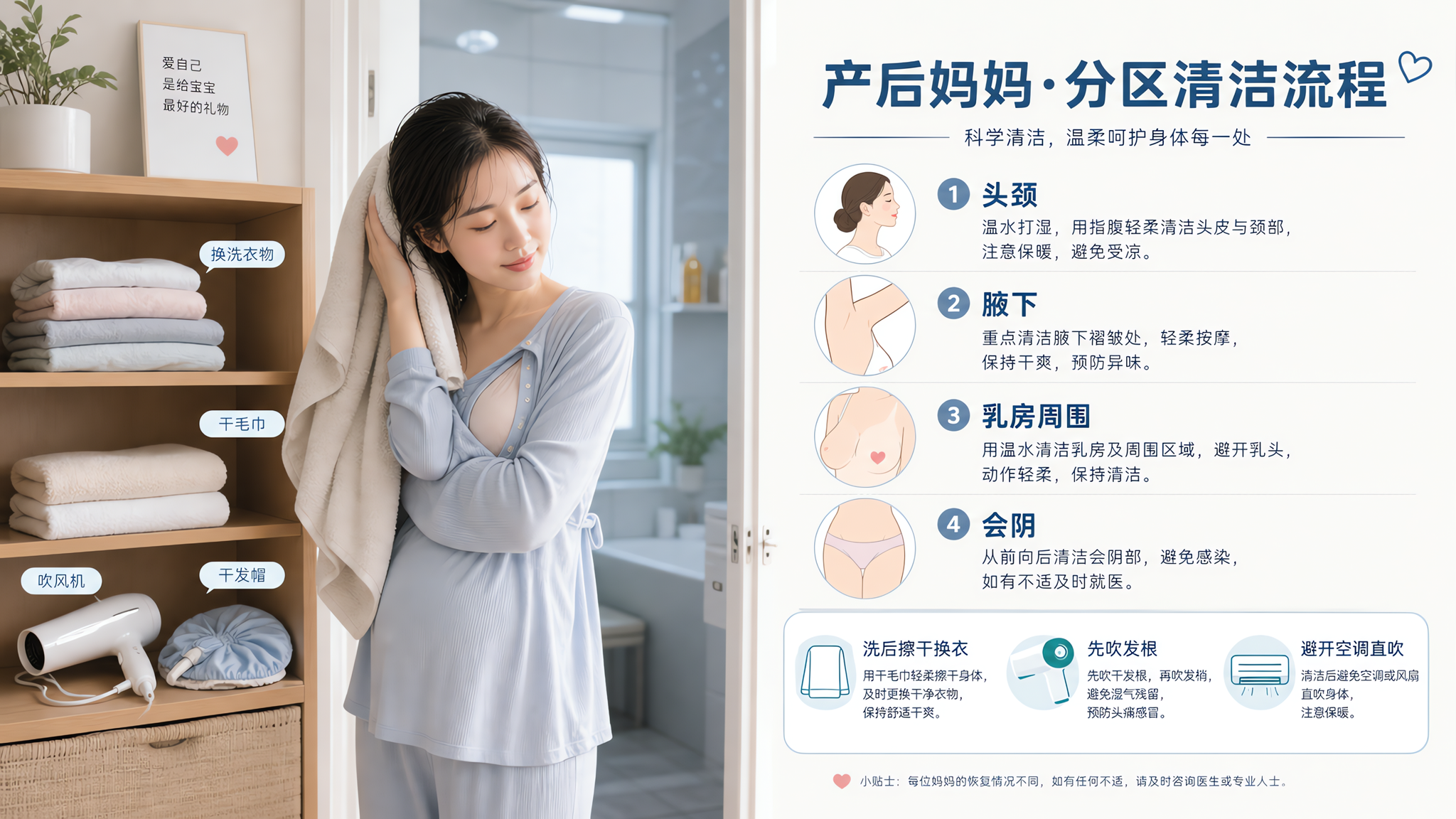 夏天坐月子到底能不能洗澡洗头？关键不是水，是温差