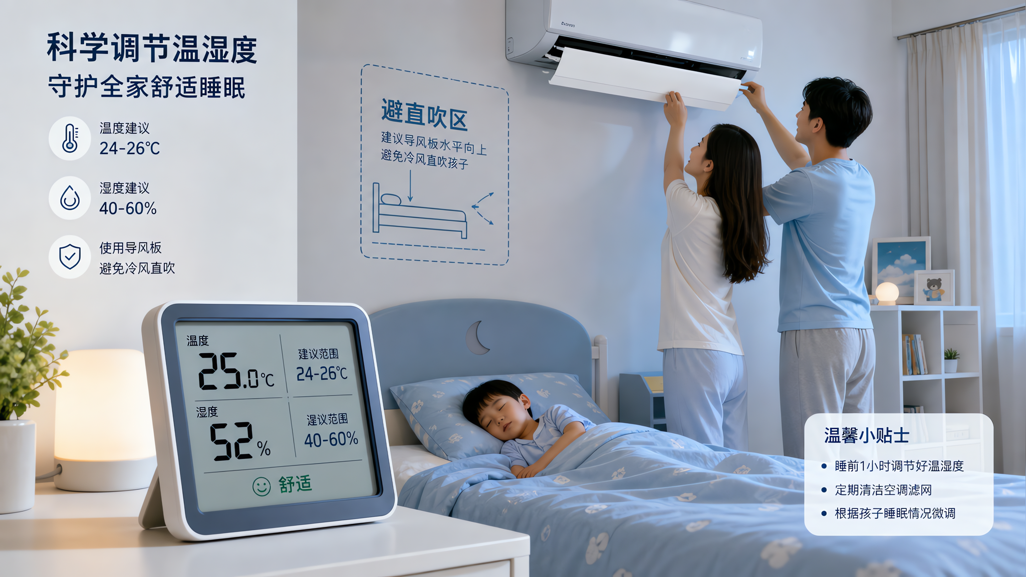 孩子一吹空调就咳？照这套温湿度SOP调就对了