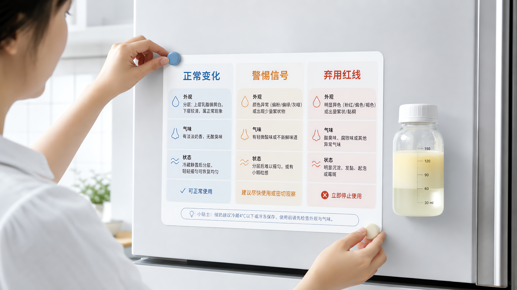 母乳变清有味道就坏了？正常和变质一表分清