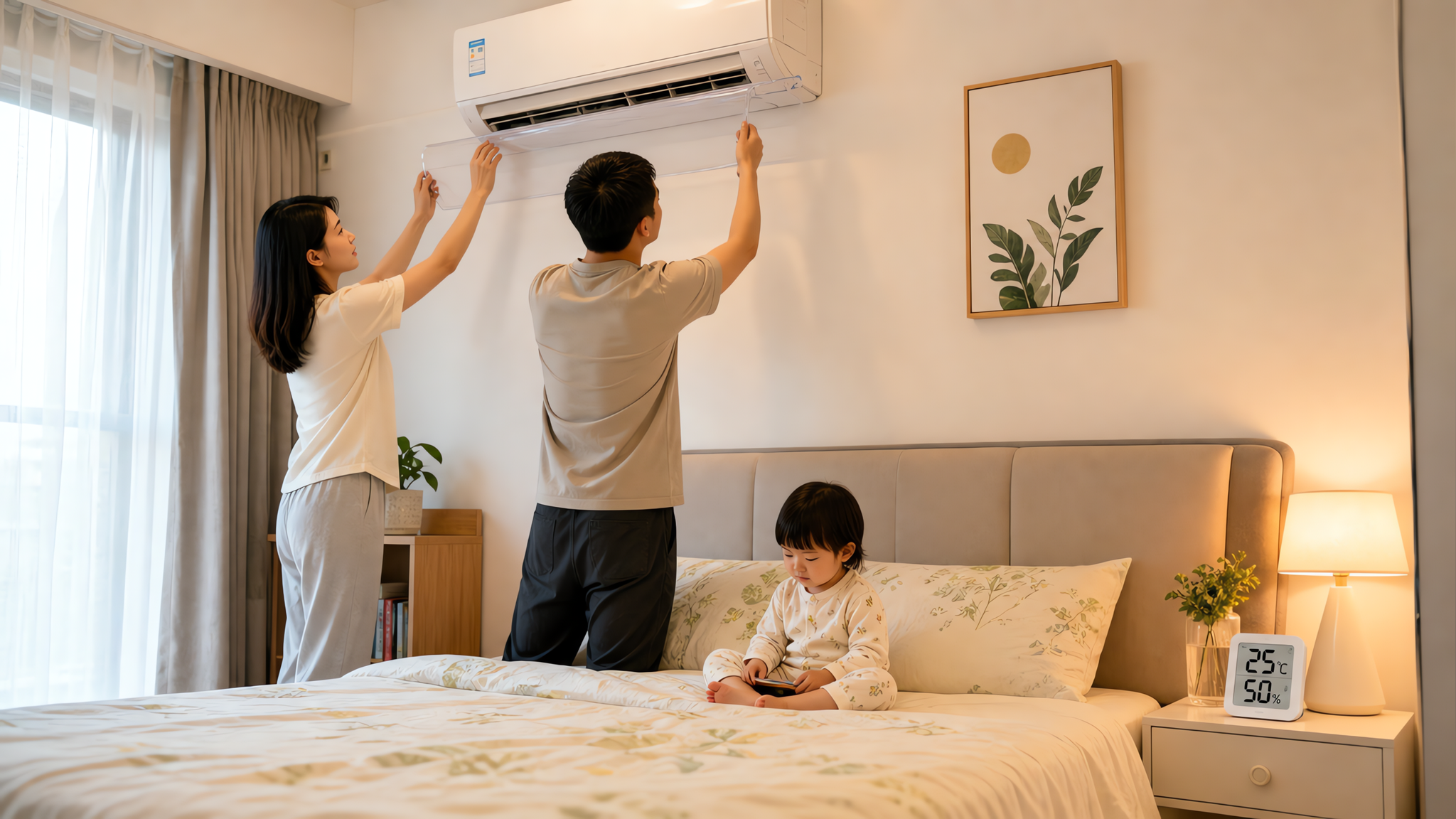 孩子一开空调就咳鼻塞？先把这3个设置调对