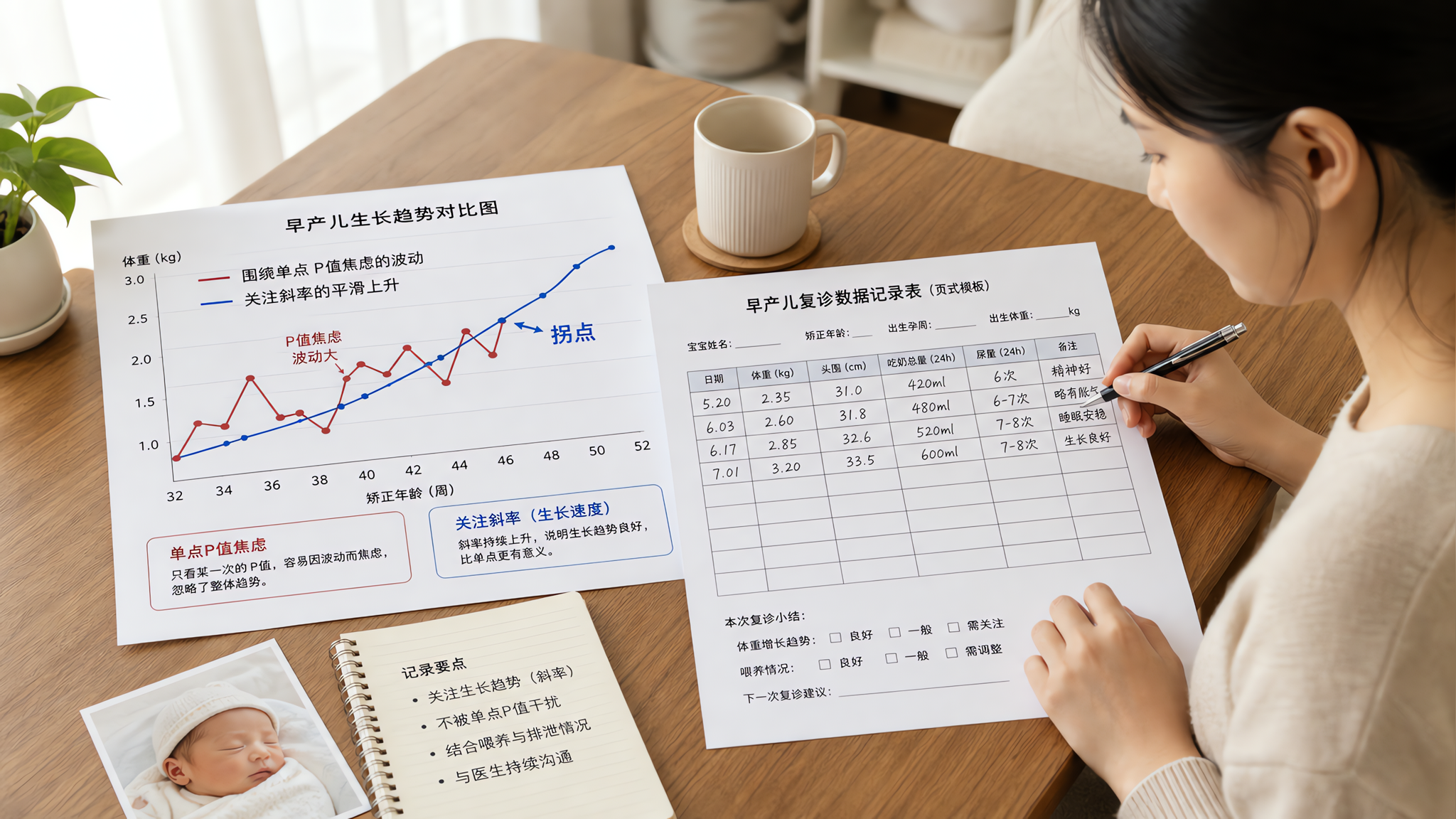 早产儿别盯P3了：两周看斜率，拐点才要紧